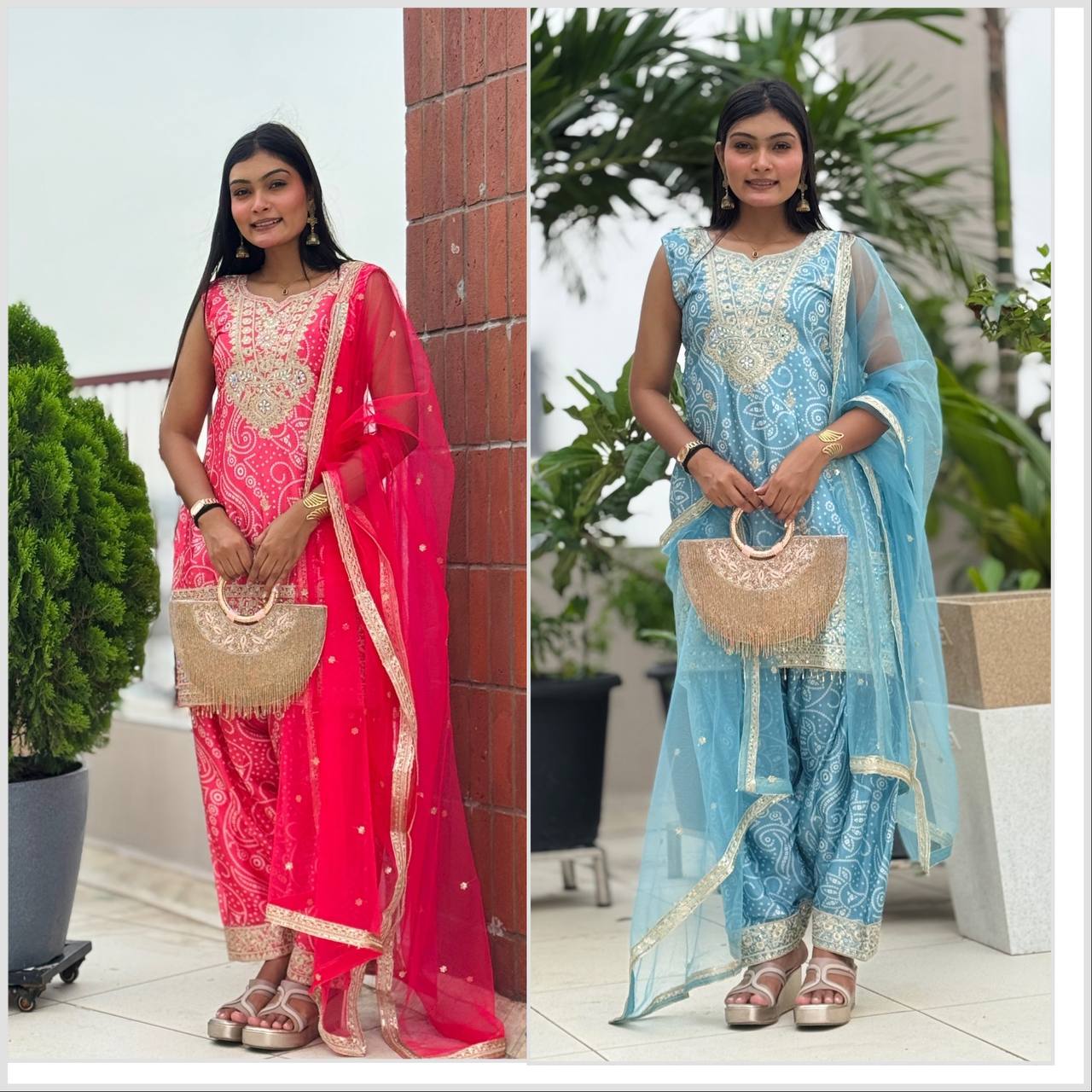 Designer Chinon Silk Embroidered Dhoti Set with Dupatta | Ready-to-Wear Collection