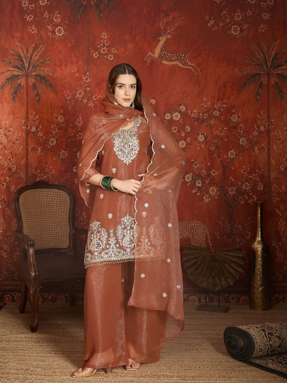 Premium Embroidered Sharara Set for Women with Designer Dupatta | Wedding & Festive Wear | TIGIQ