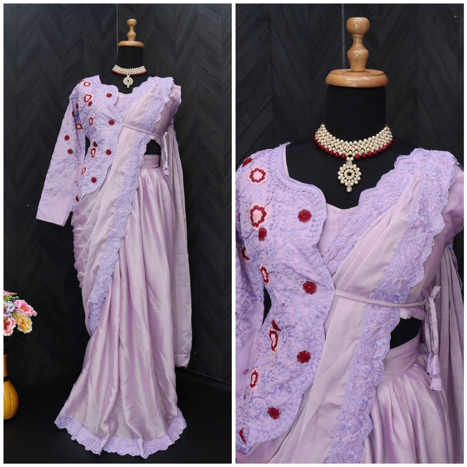 Ready to Wear Rangoli Silk Saree with Koti Blouse ssvf_kk0199_699
