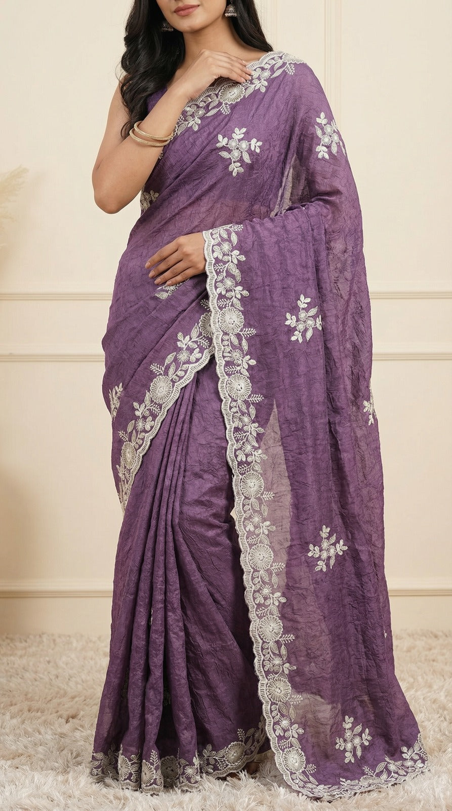 Crush Silk Sequins Embroidery Saree – Ena_1250SSVF