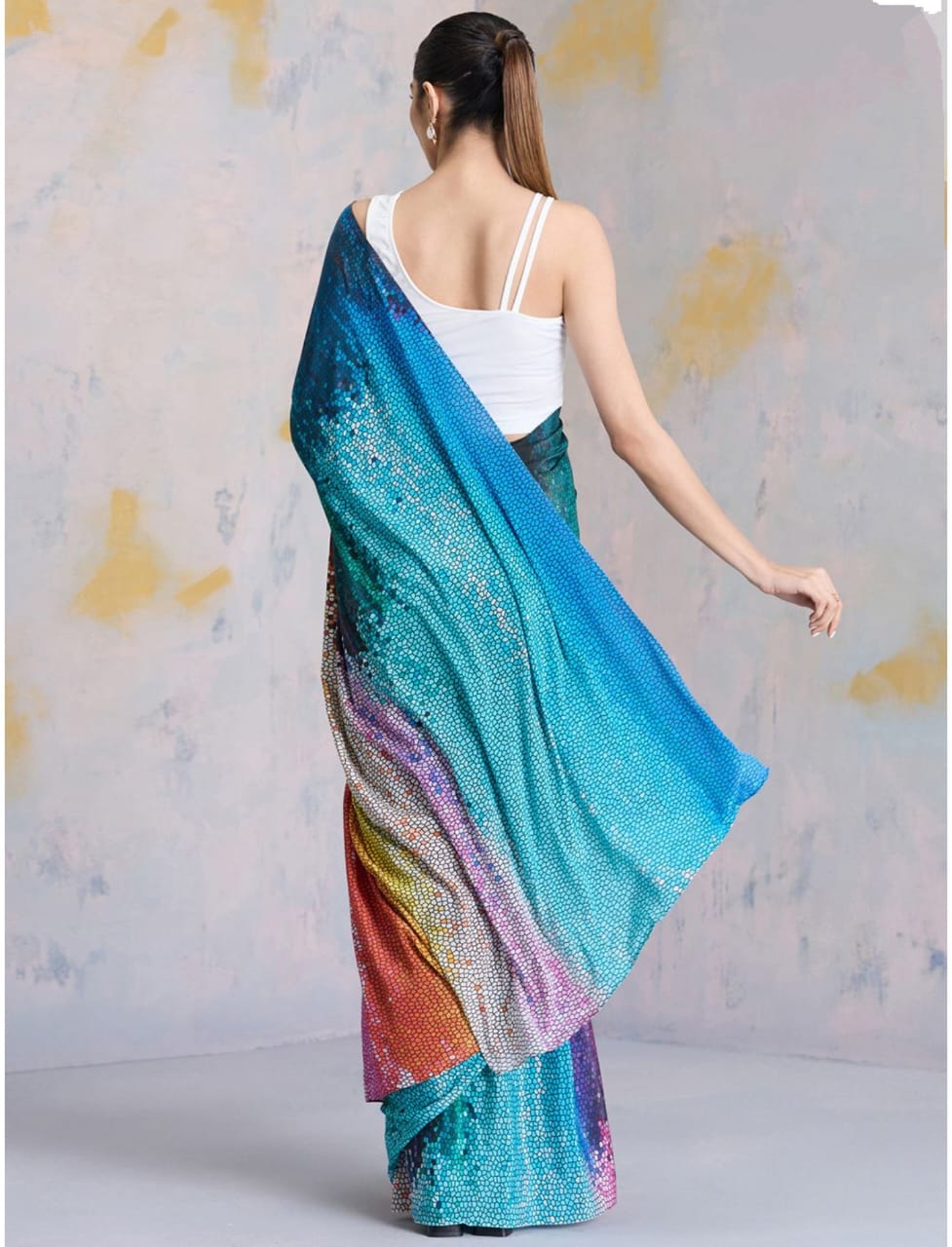 Original Japan Satin Digital Print Saree_650SS