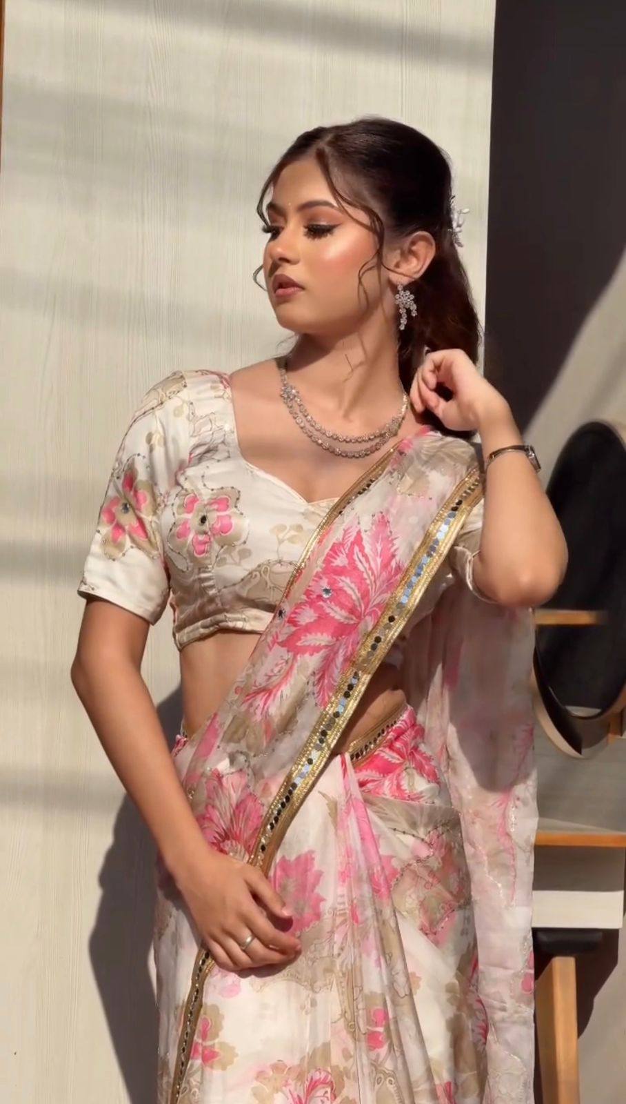Premium Tabby Silk Saree with Sequence Work – Designer Party Wear Silk Saree for Women | RO12437IDNo.1154
