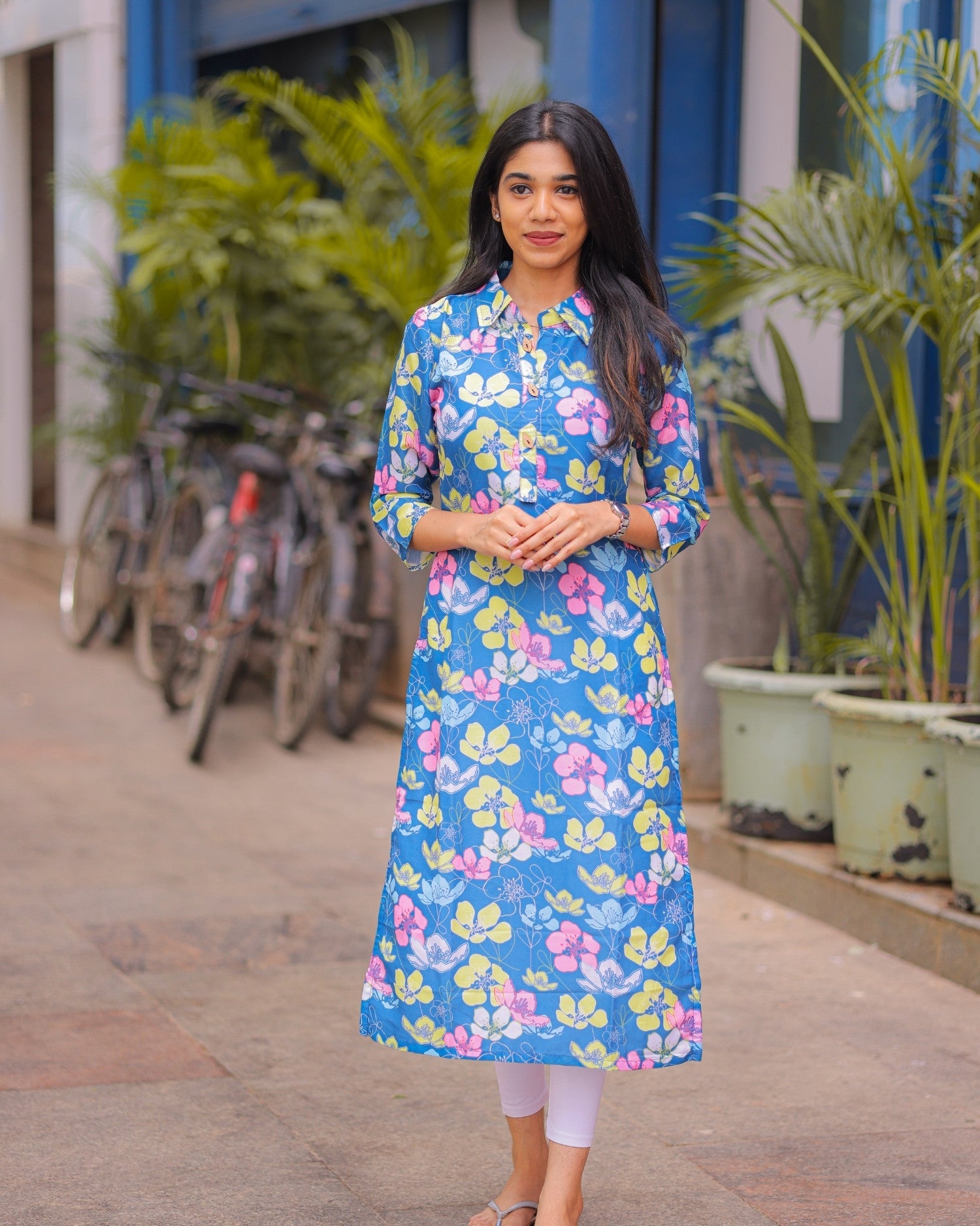 Blue Muslin Kurti
