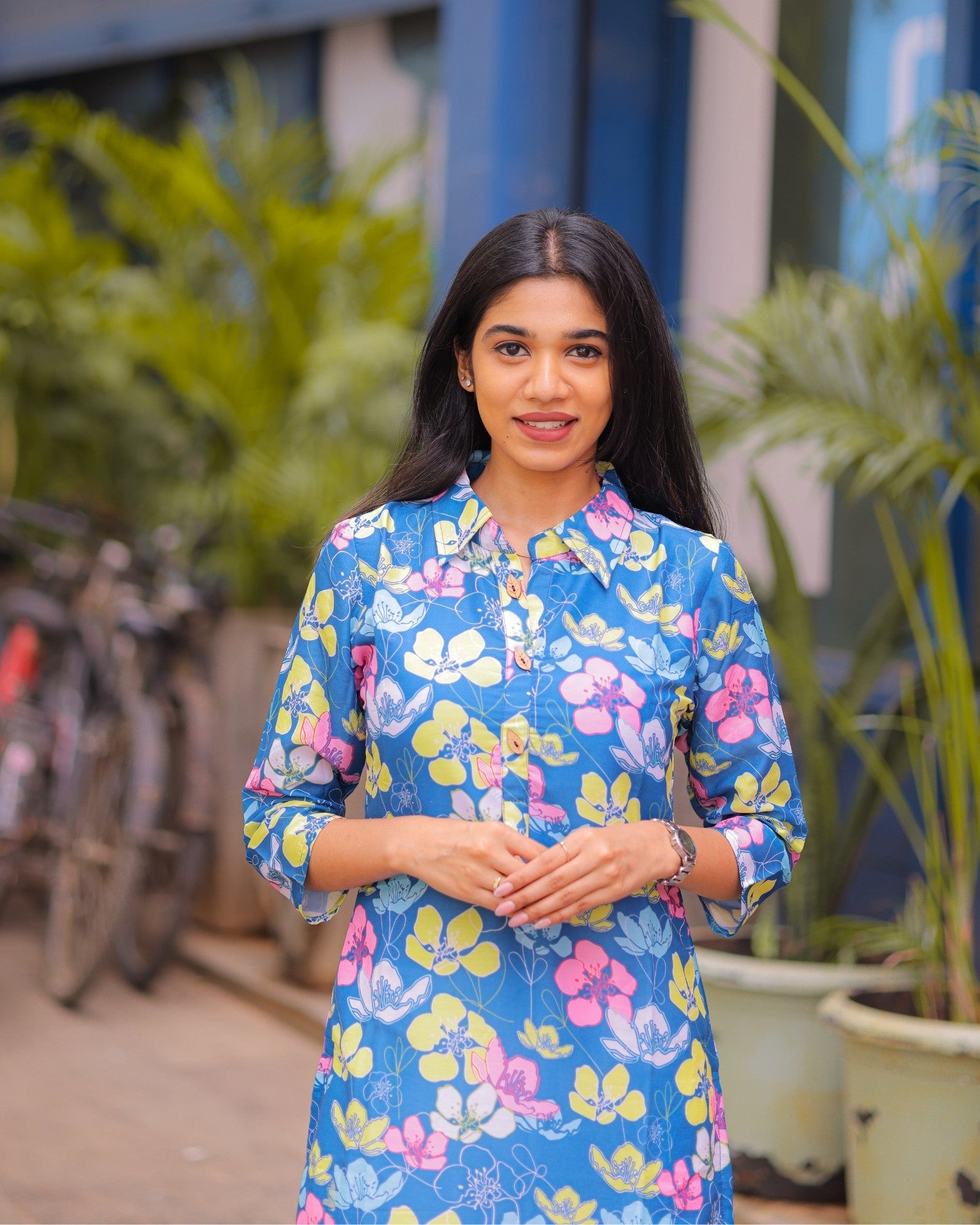 Blue Muslin Kurti