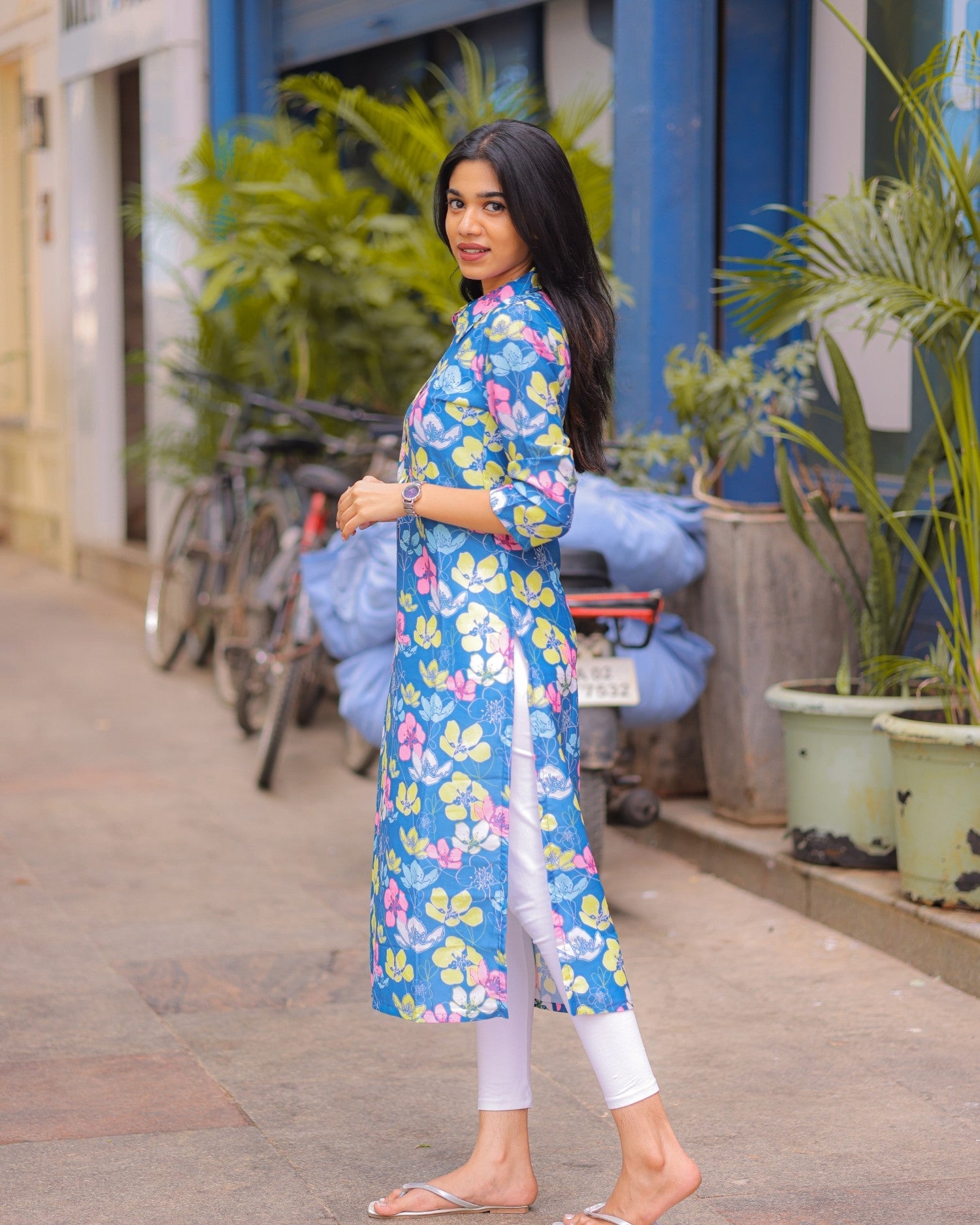 Blue Muslin Kurti