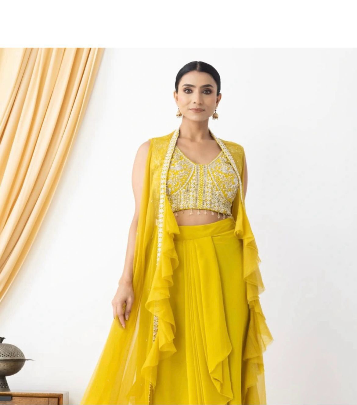 Trendy 3-Piece Handwork Western Outfit for Wedding Season (Blouse + Dhoti + Koti)ssvf.BE332_599