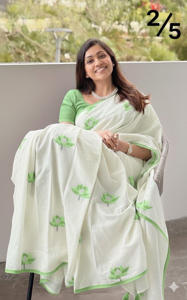 Soft Linen Digital Print Saree with Fancy Lace Border – MG589_599SSV