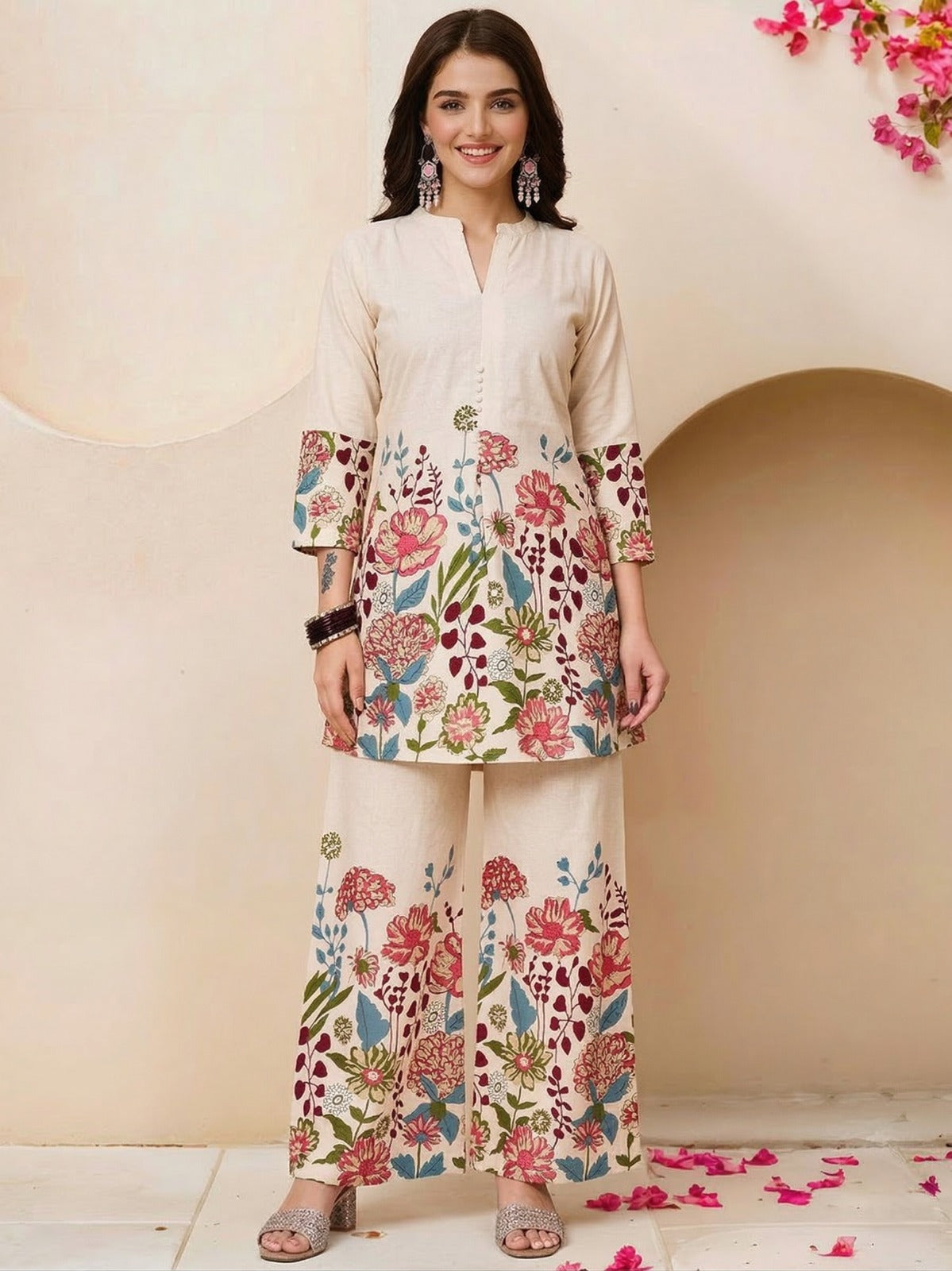 Khadi Cotton Co-Ord Set for Women ssvf_Catalog_7411