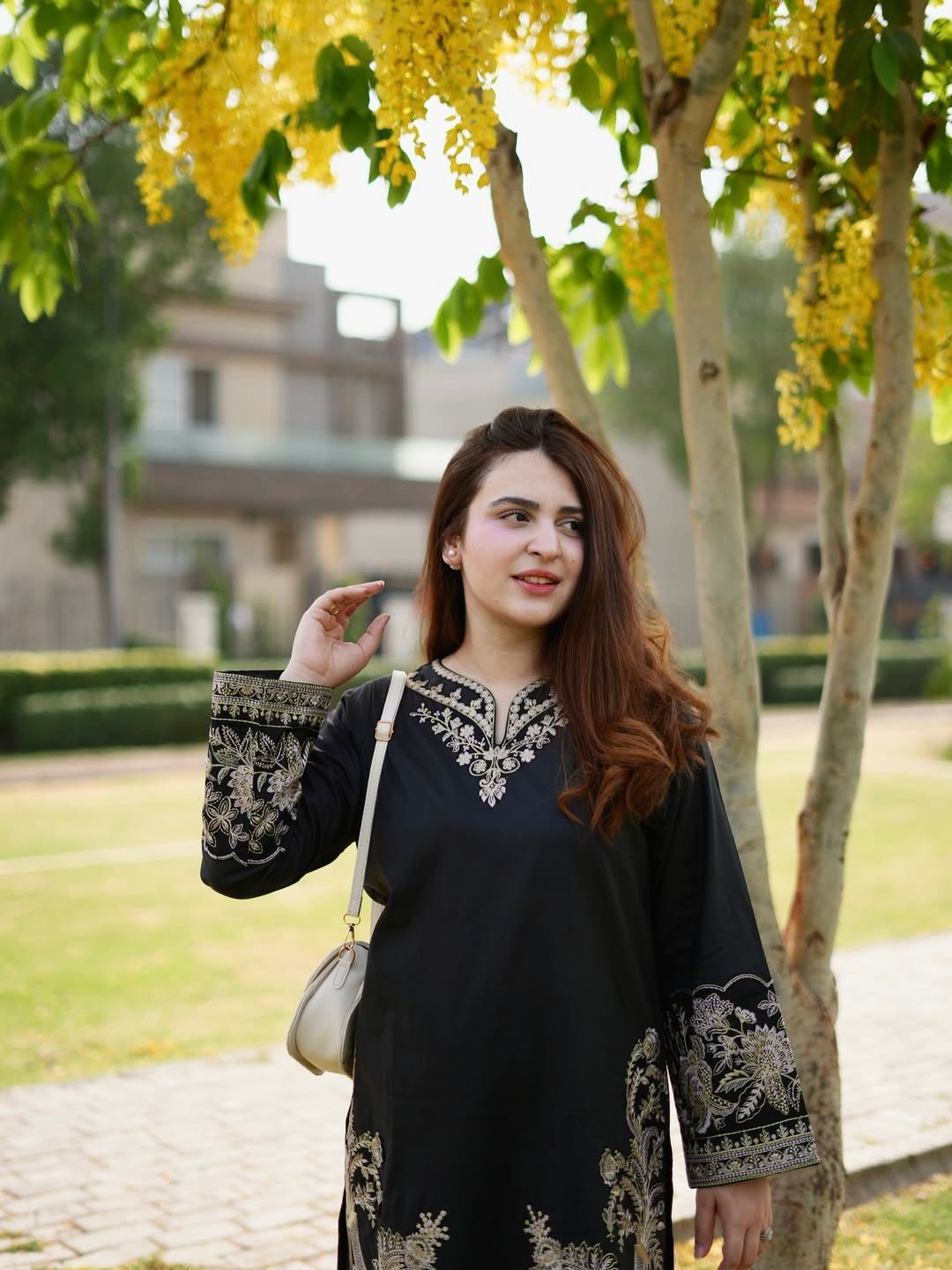 Elegant Black Muslin Cotton Embroidered Kurti Palazzo Set for Women – Premium Co-Ord Set_ssvf(LC 1392)