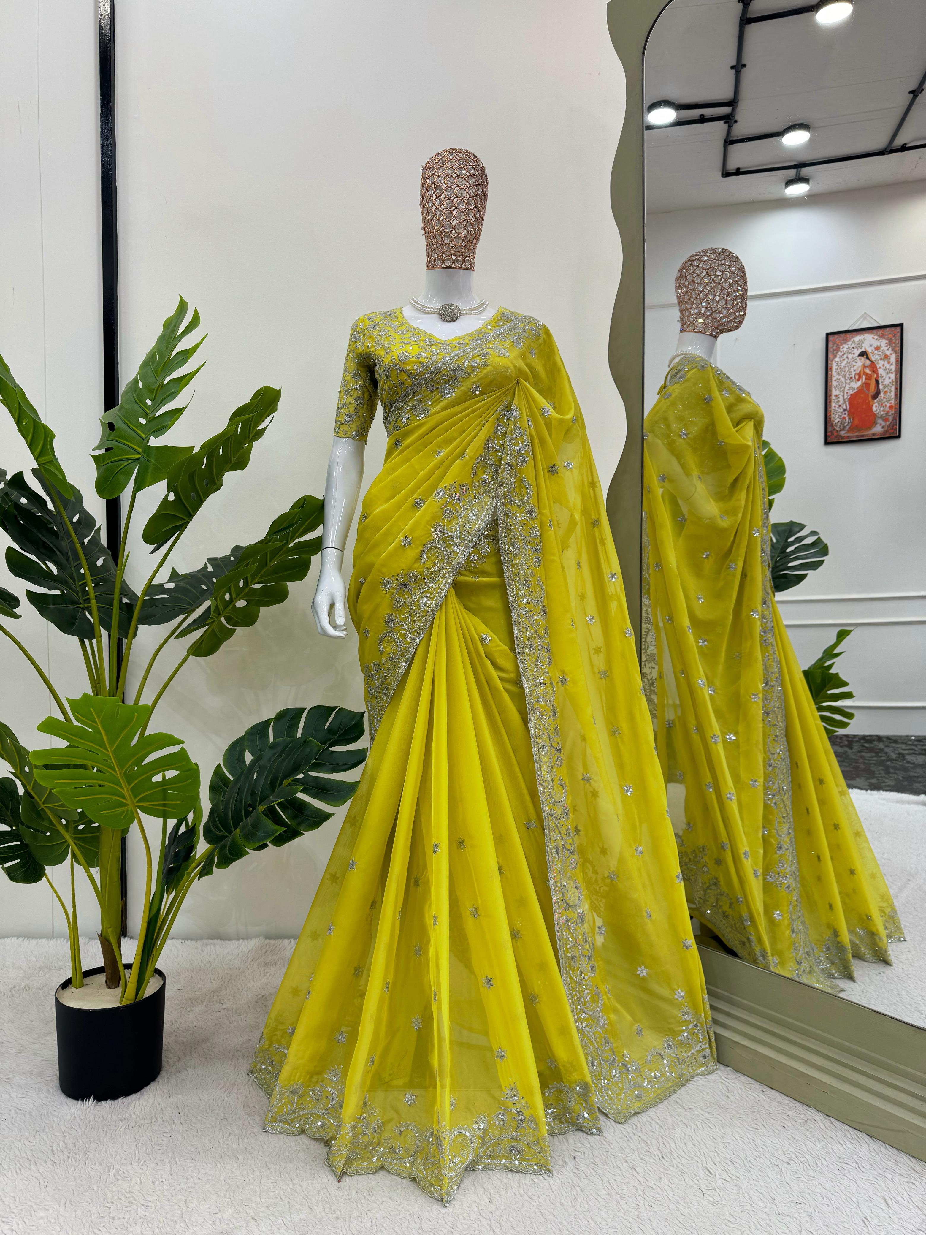Tibby Silk Thread & Sequins Work Saree – KD-527.999SS