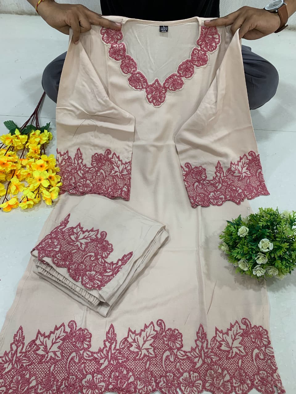 Rayon Cotton Embroidered Karachi Cord Set ssvf_Karachi Cord Set_ssvf.970