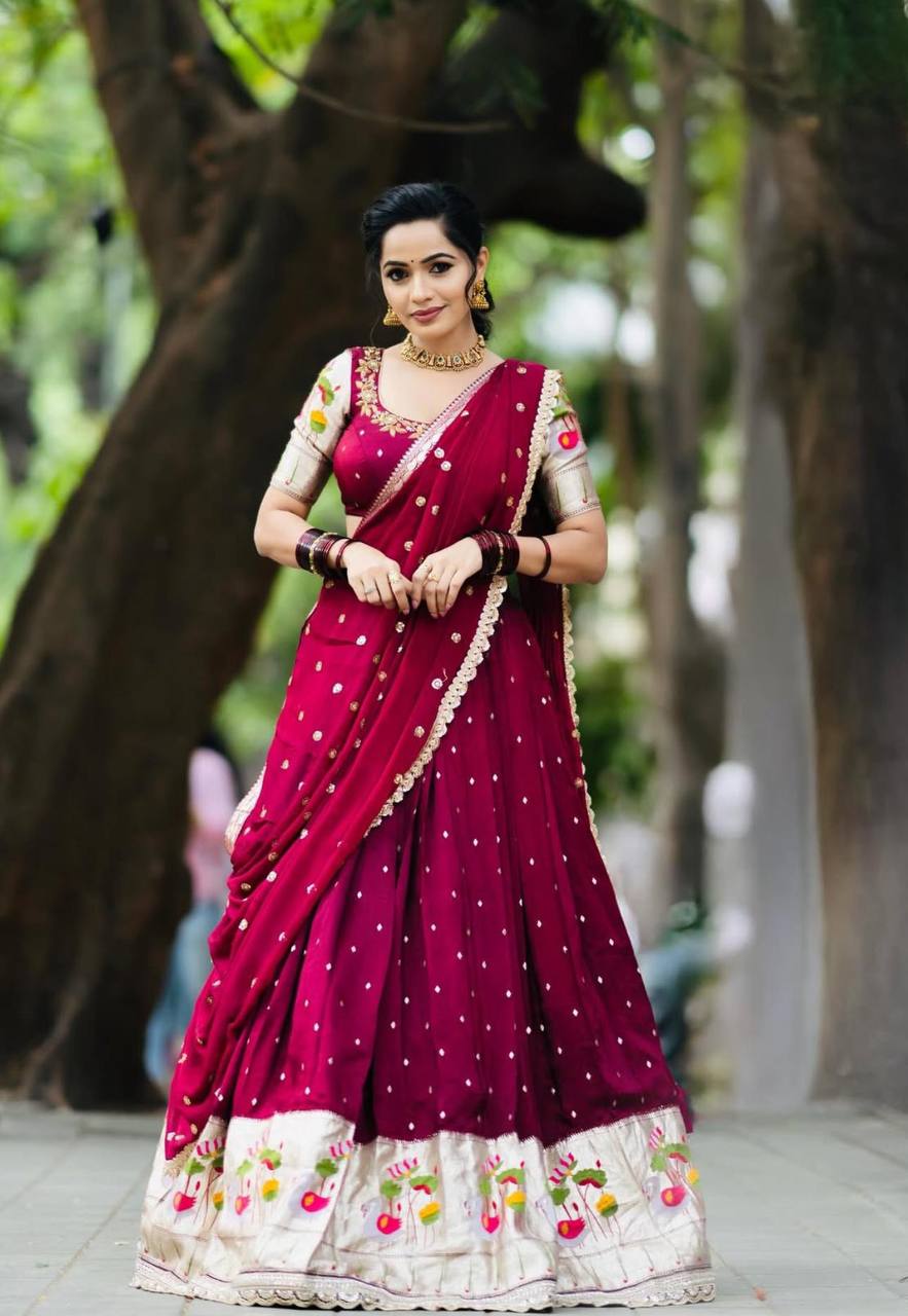Embroidered Georgette Lehenga Choli Set with Dupatta
