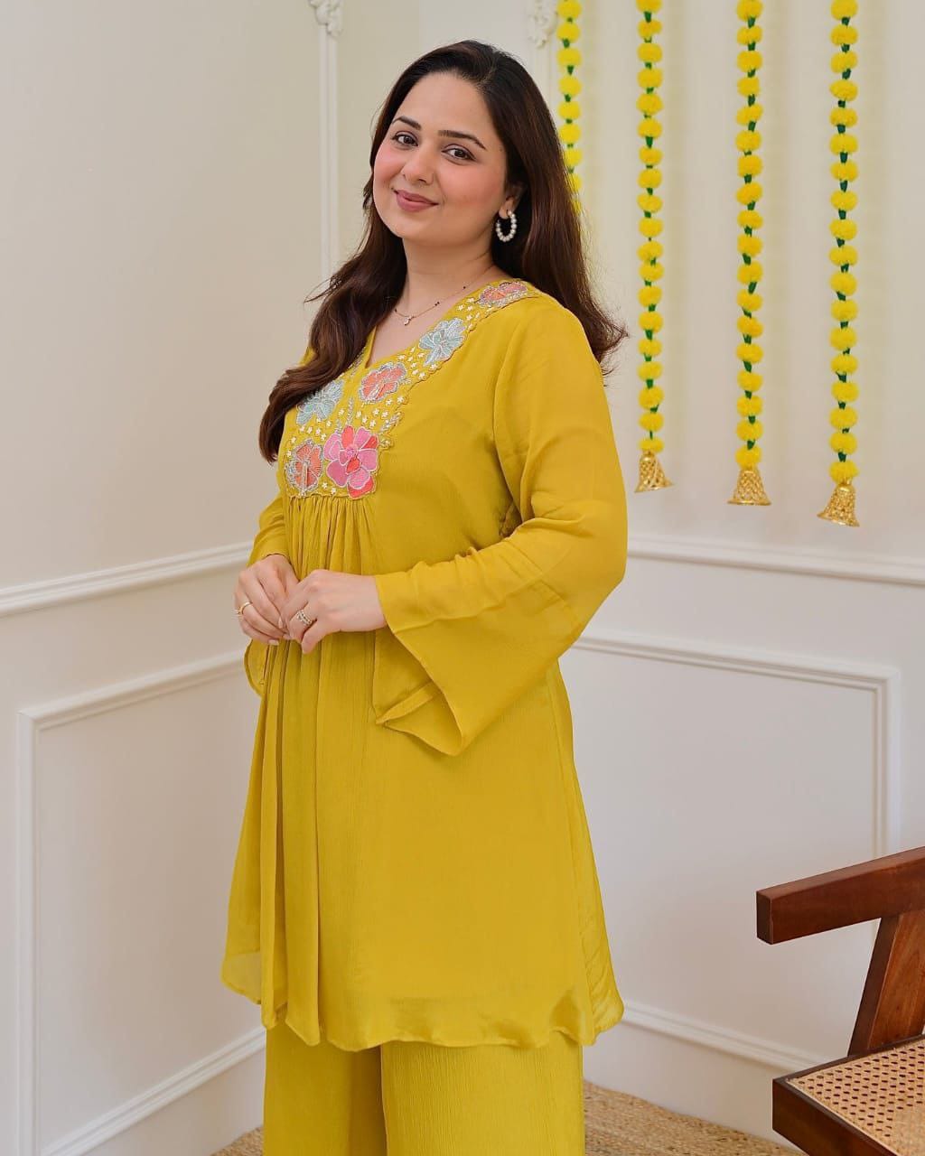 Elegant Festive Georgette Co-Ord Set for Women with Embroidery Work – Party & Daily Wear_ssvf (M to 3XL)