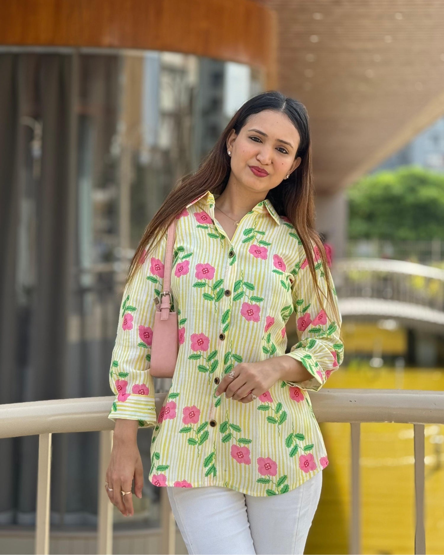 Yellow Flower Cotton Short Top