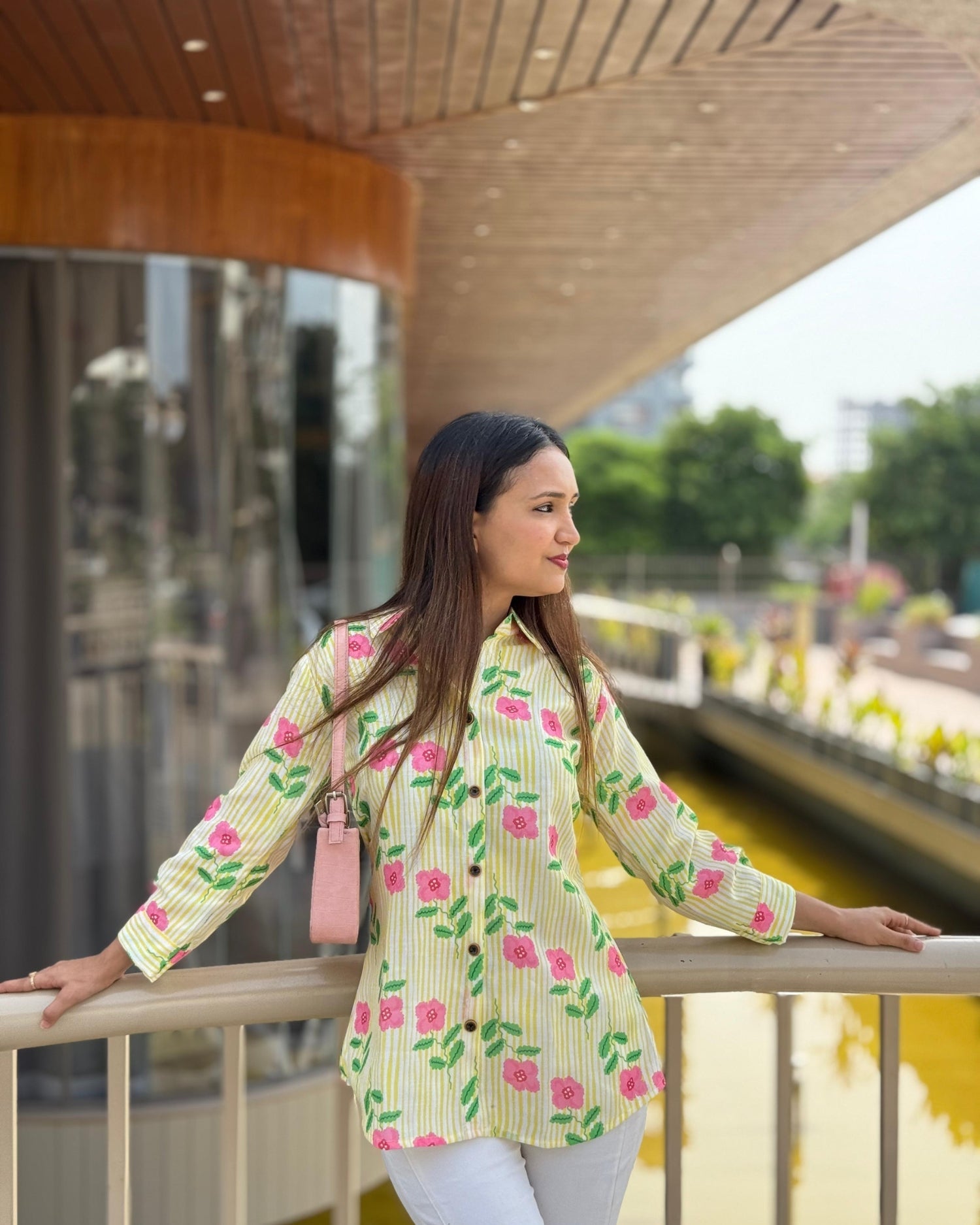 Yellow Flower Cotton Short Top