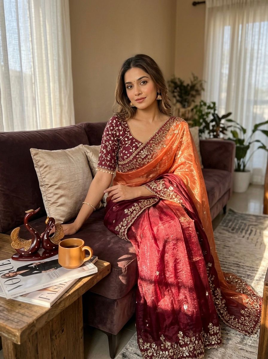 Frendy Chiffon Sequins Embroidery Saree – NC-5568.1349SS