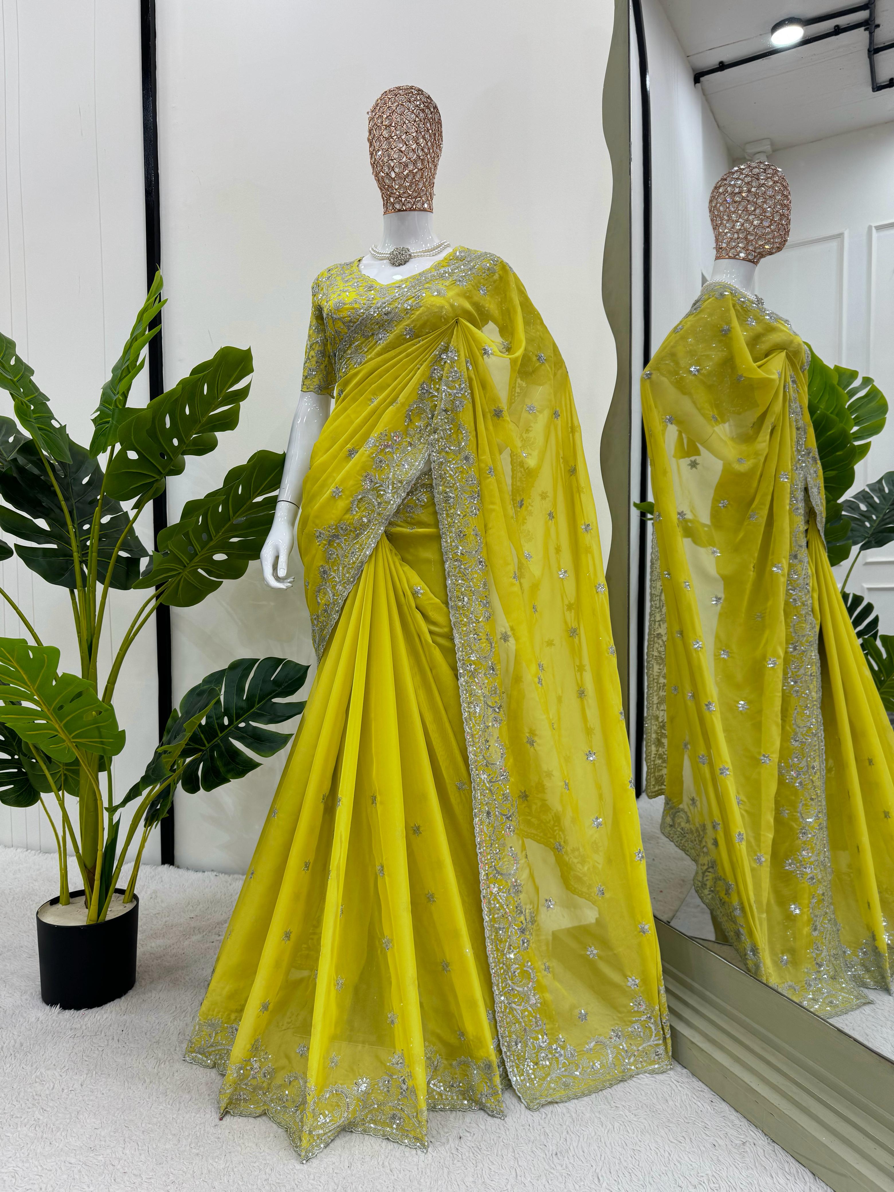 Tibby Silk Thread & Sequins Work Saree – KD-527.999SS