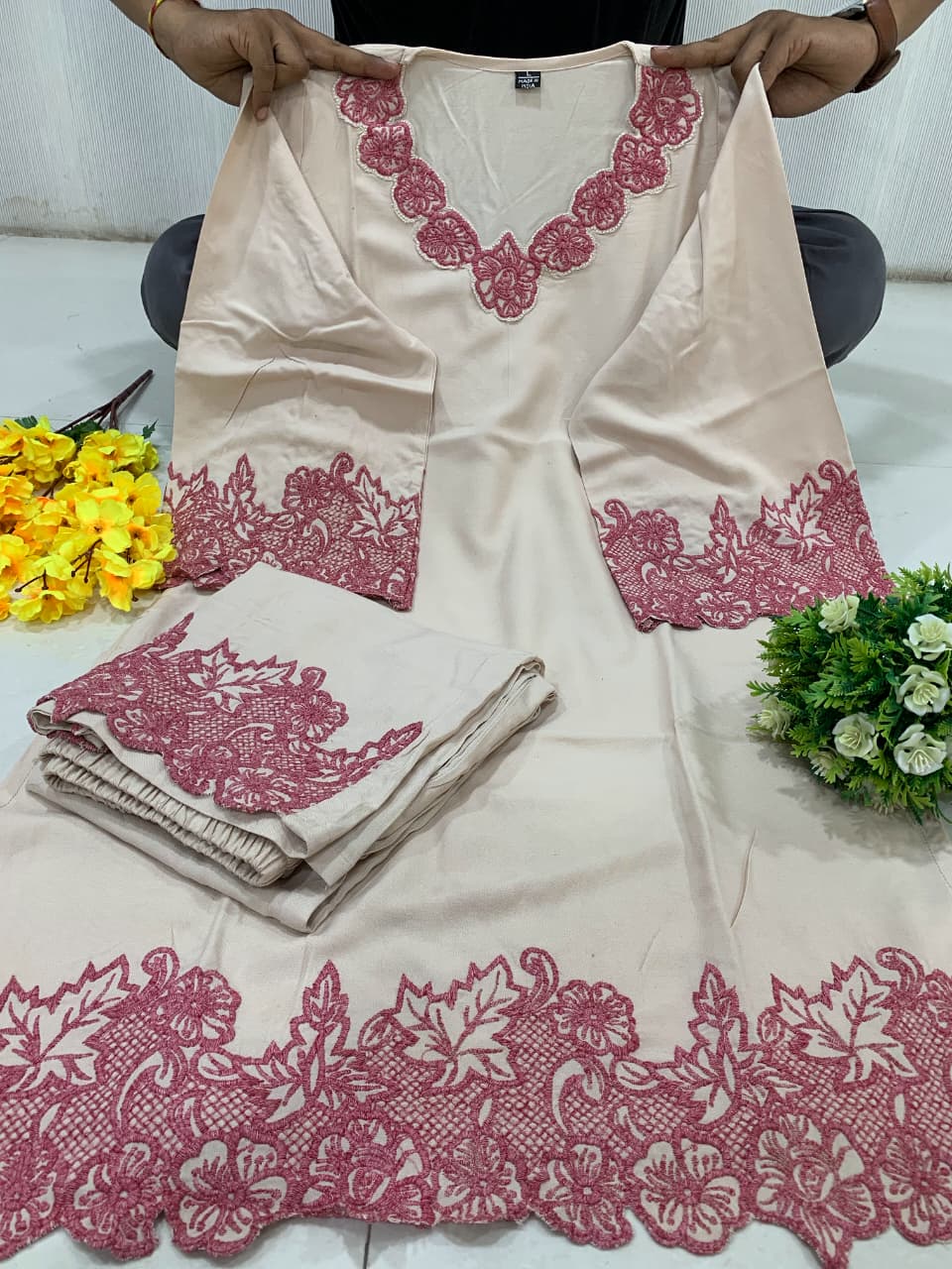 Rayon Cotton Embroidered Karachi Cord Set ssvf_Karachi Cord Set_ssvf.970