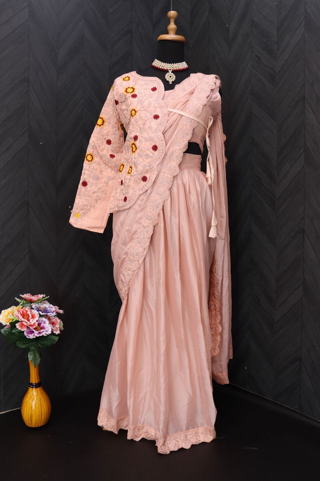 Ready to Wear Rangoli Silk Saree with Koti Blouse ssvf_kk0199_699