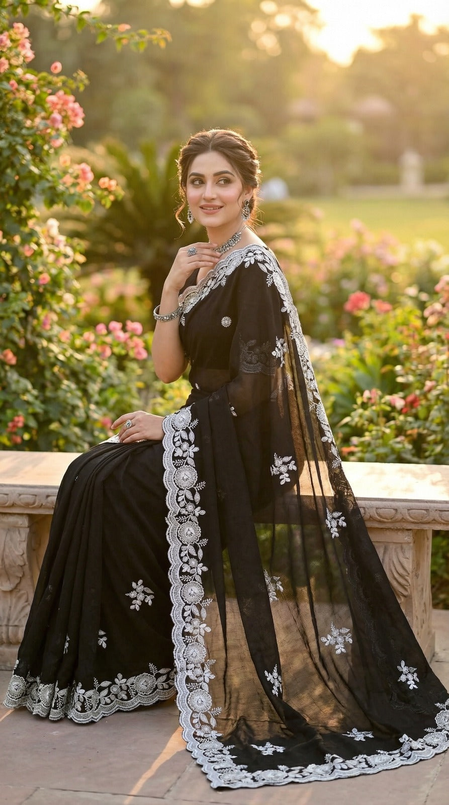 Crush Silk Sequins Embroidery Saree – Ena_1250SSVF