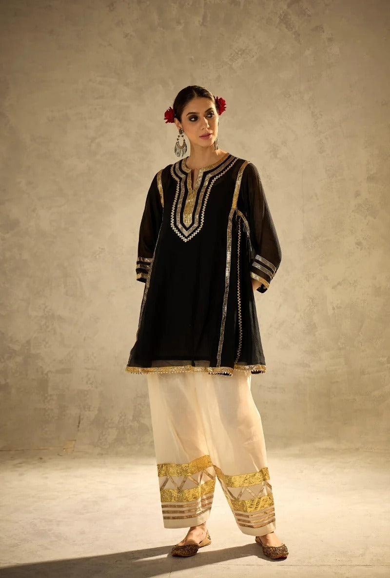 Designer Chanderi 2 Piece Suit with Lace Work ssvf.kr1002