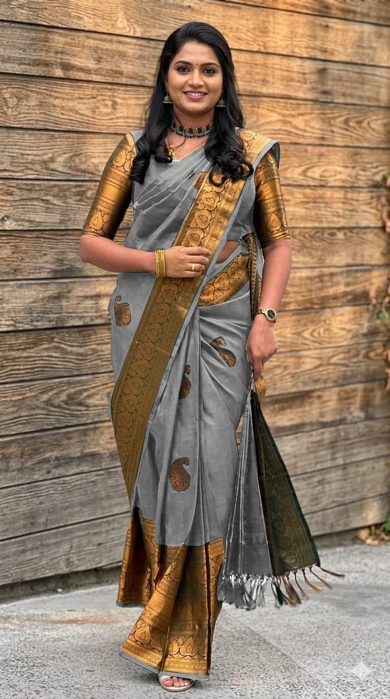 Soft Lichi Silk Banarasi Jacquard Saree_399SS