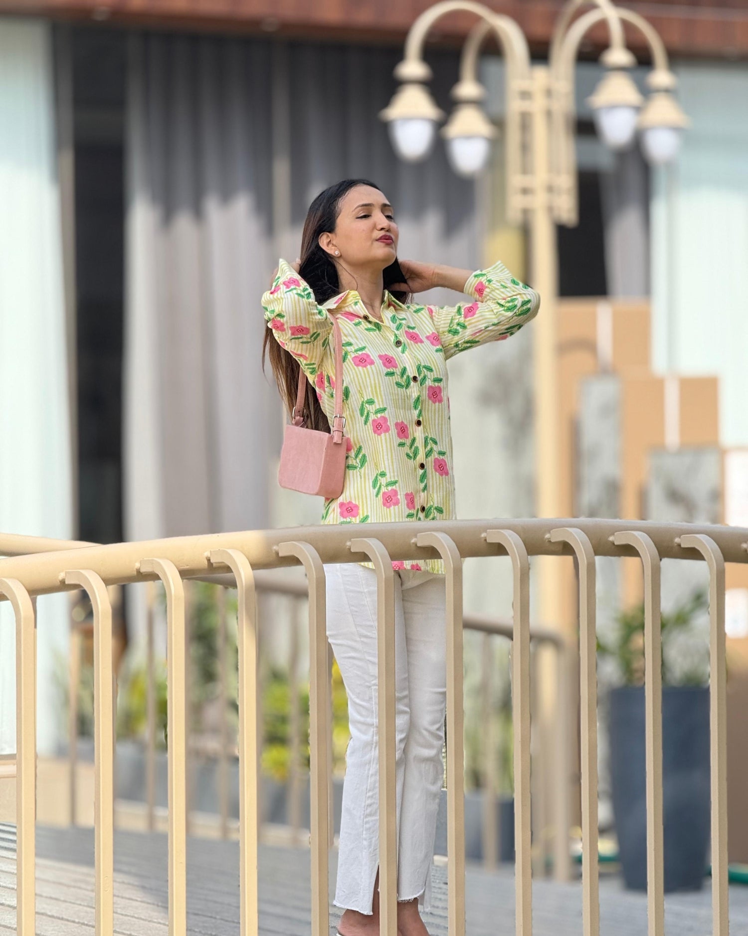 Yellow Flower Cotton Short Top
