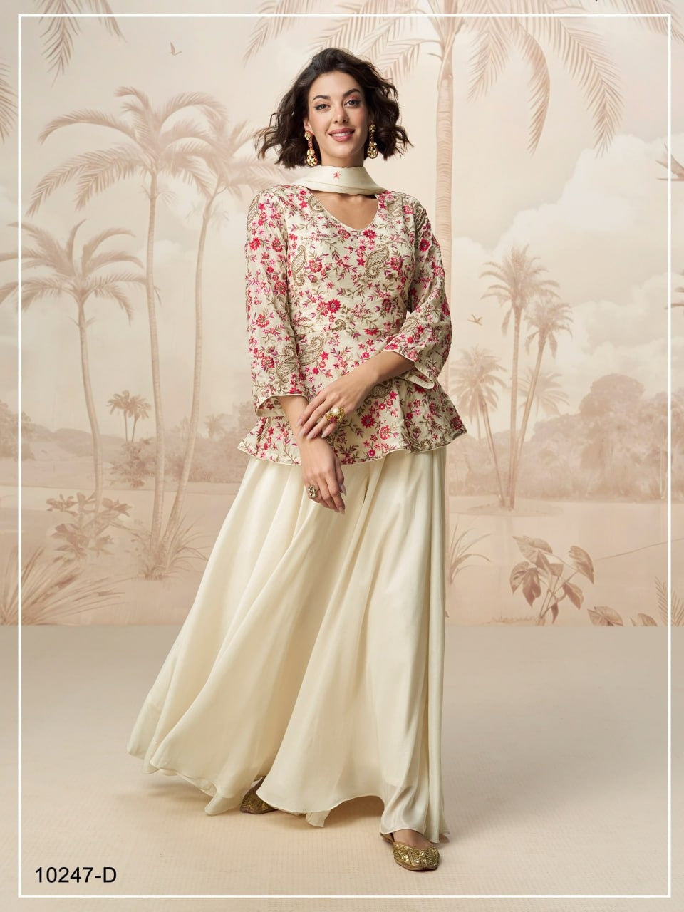 Full Stitched Heavy Chinon Sequin Embroidered Set with Dupatta