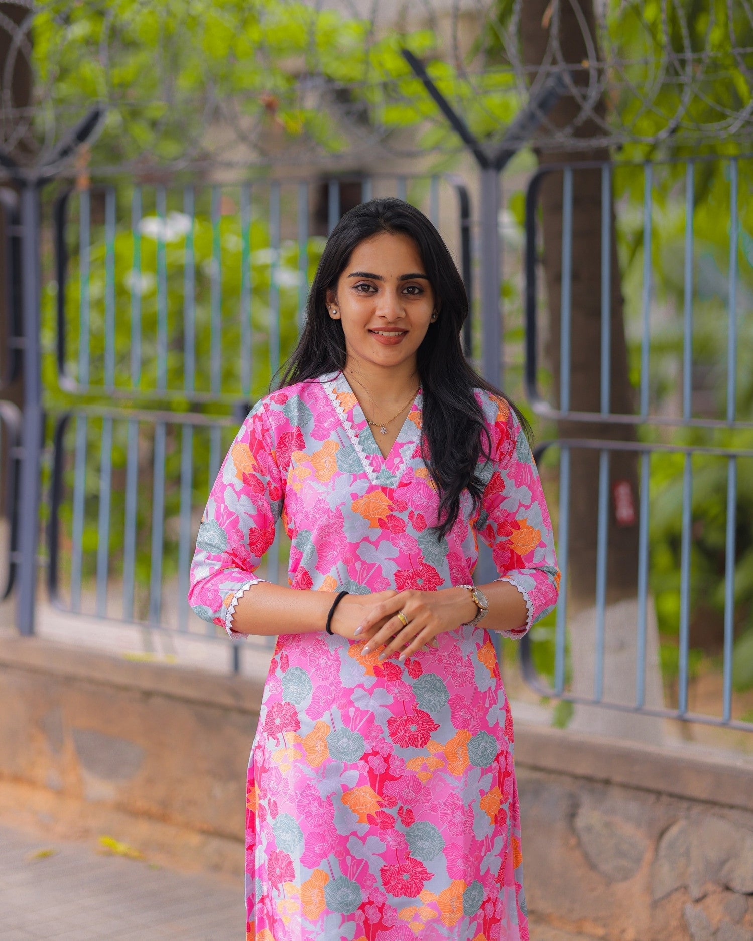 Pink Cotton Kurti