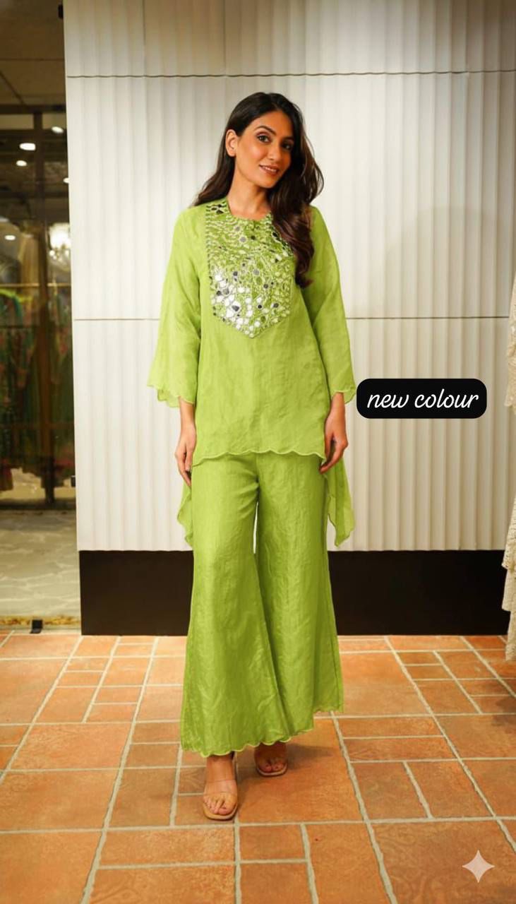 Designer Tebby Silk Embroidered Co-Ord Set for Women with Mirror Work – Festive Wear_ssvf_F4U 1048