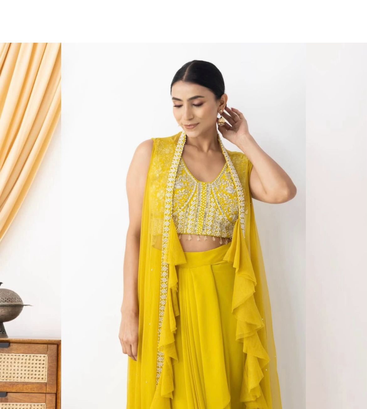 Trendy 3-Piece Handwork Western Outfit for Wedding Season (Blouse + Dhoti + Koti)ssvf.BE332_599