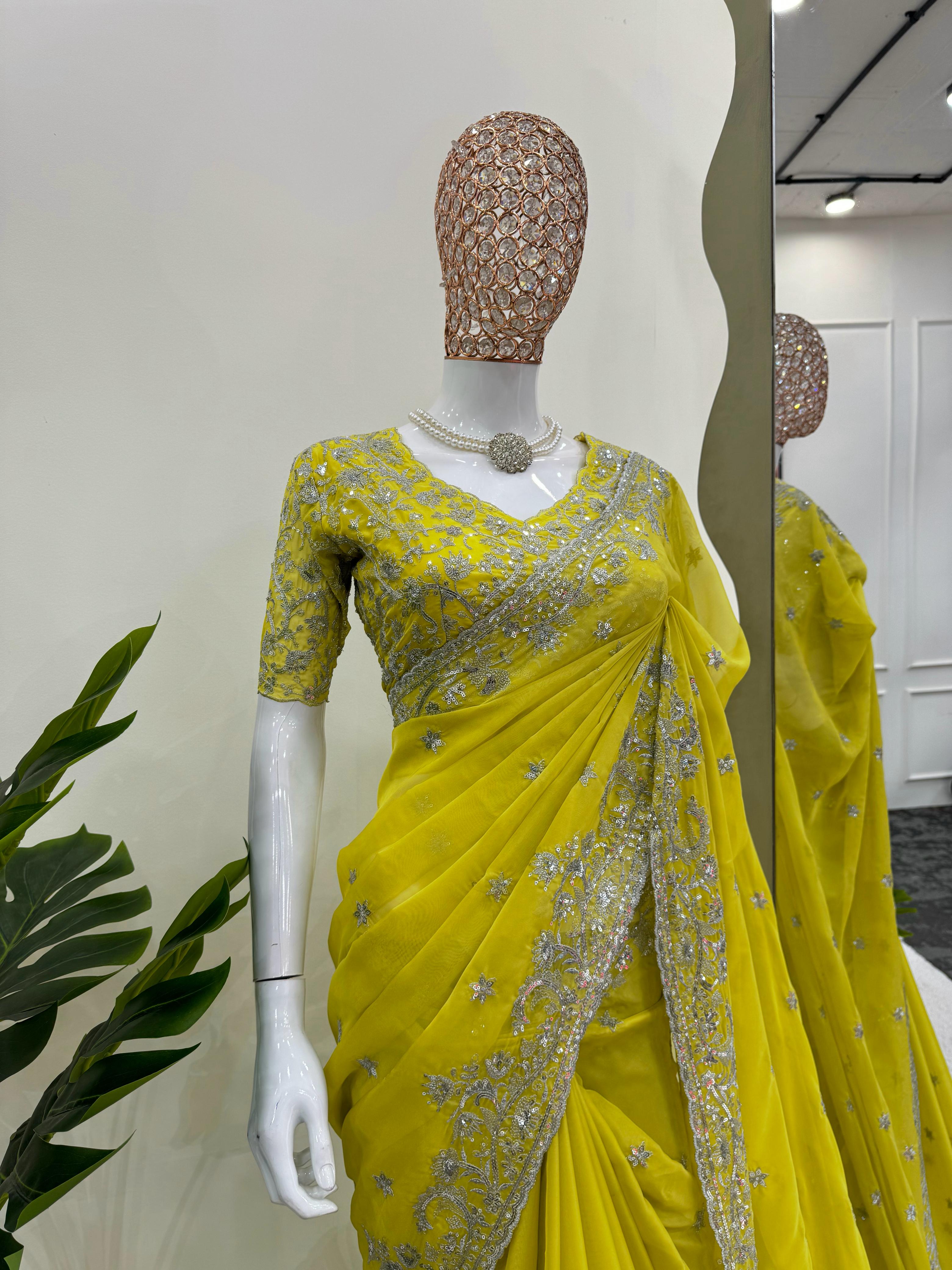 Tibby Silk Thread & Sequins Work Saree – KD-527.999SS