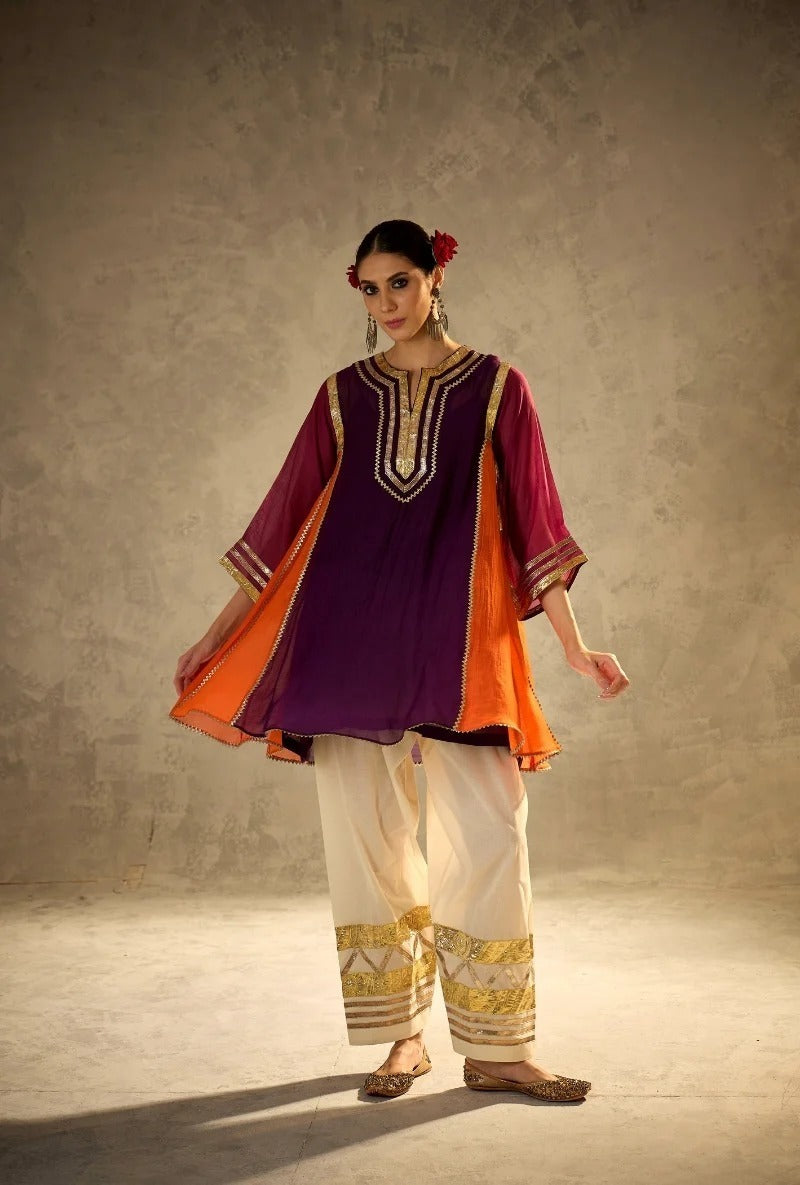 Designer Chanderi 2 Piece Suit with Lace Work ssvf.kr1002