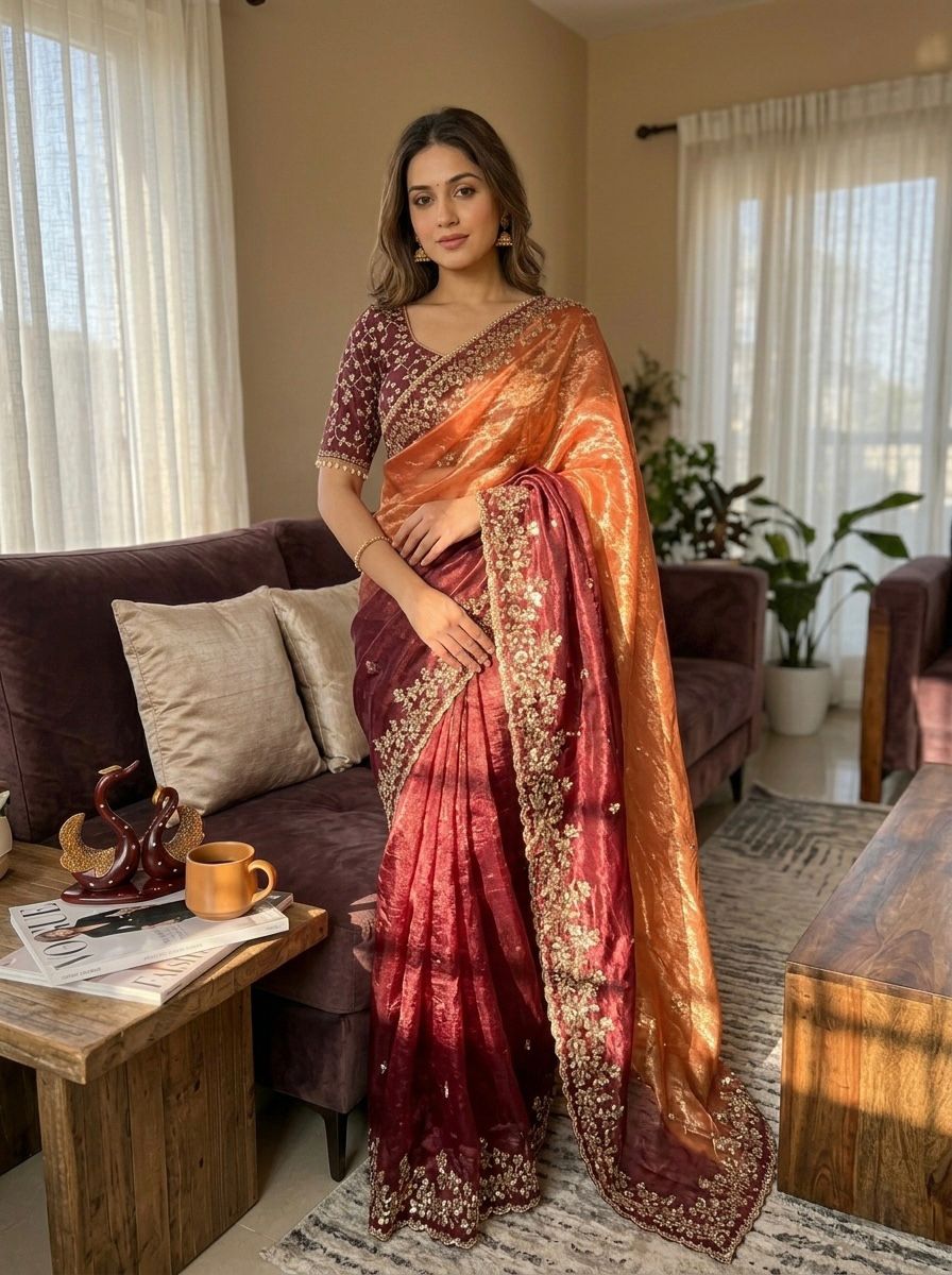 Frendy Chiffon Sequins Embroidery Saree – NC-5568.1349SS
