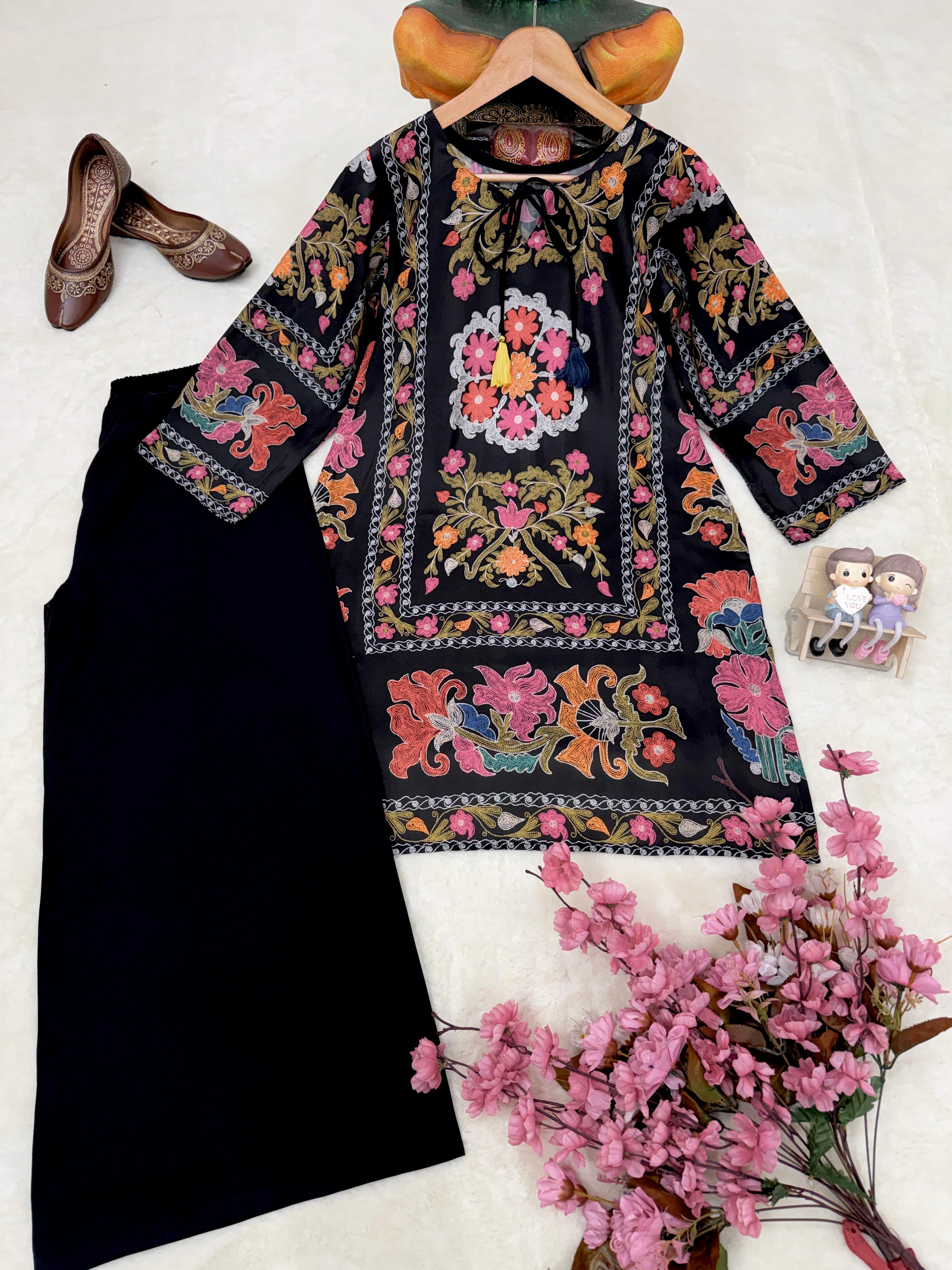 Elegant Black Magic Cotton Co-Ord Set with Palazzo | Premium Women's Casual & Ethnic Wear_ssf850