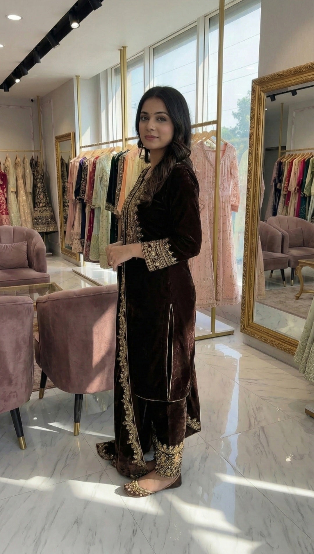 Premium Designer Party Wear Viscose Velvet Top, Bottom & Dupatta Set with Heavy Embroidery & Sequin Work I DNo.1154