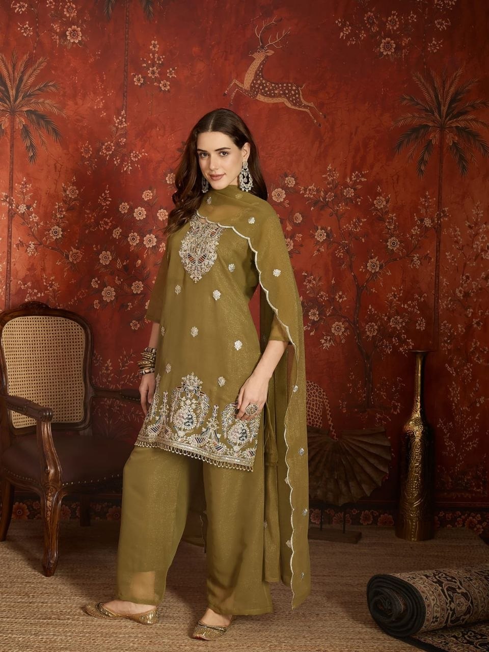 Premium Embroidered Sharara Set for Women with Designer Dupatta | Wedding & Festive Wear | TIGIQ