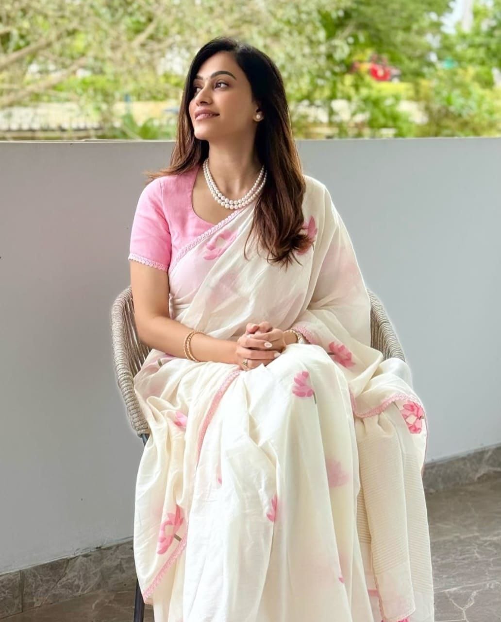 Soft Linen Digital Print Saree with Fancy Lace Border – MG589_599SSV
