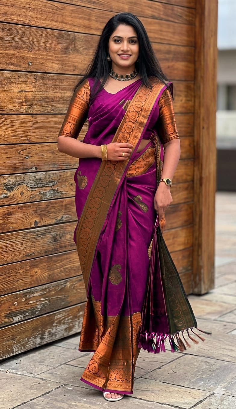 Soft Lichi Silk Banarasi Jacquard Saree_399SS
