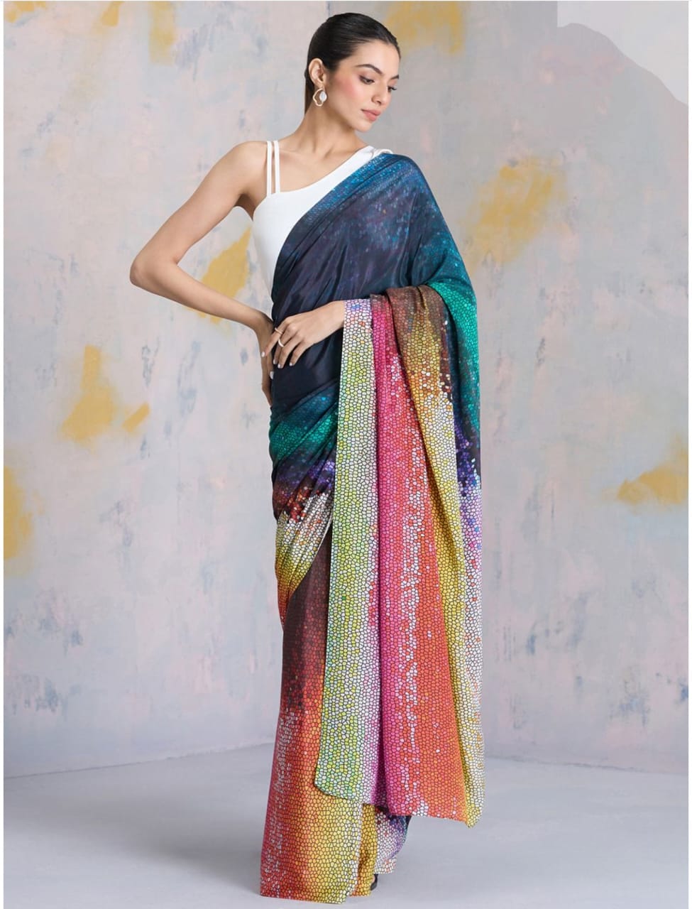 Original Japan Satin Digital Print Saree_650SS