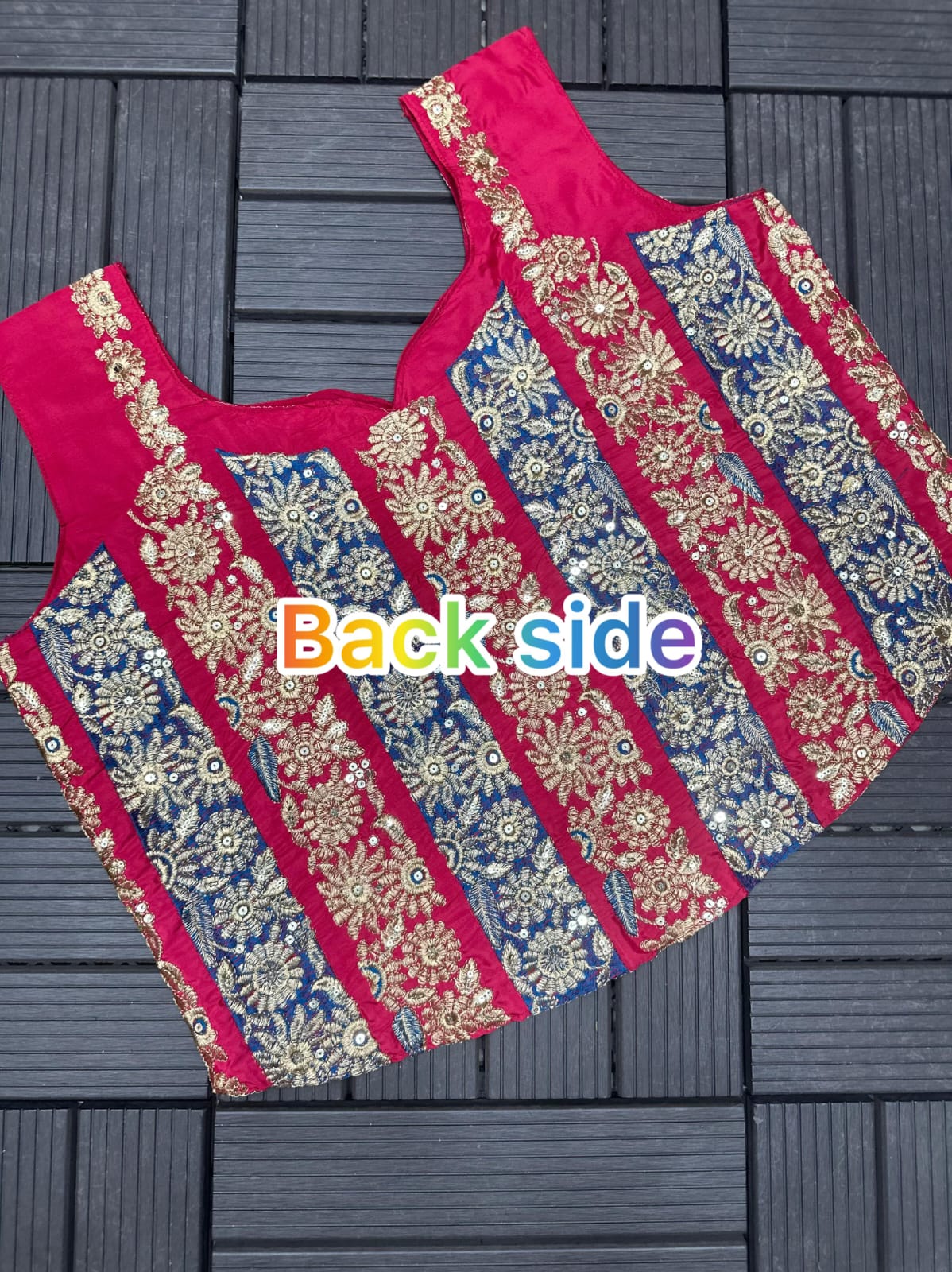 Heavy Crepe Embroidery Sequence Work Ready-to-Wear Saree with Fully Stitched Blouse(HB-213_1099)