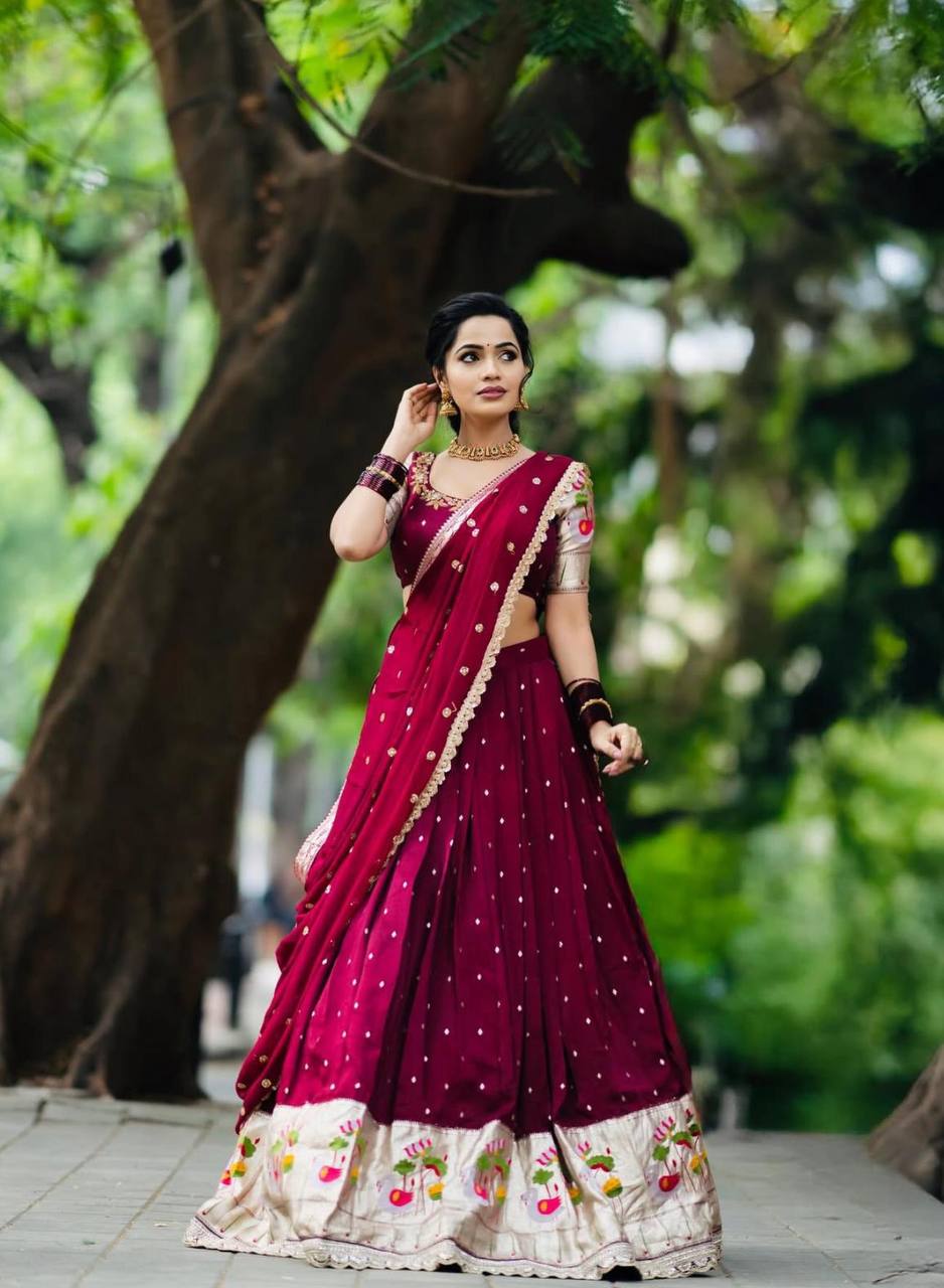 Embroidered Georgette Lehenga Choli Set with Dupatta
