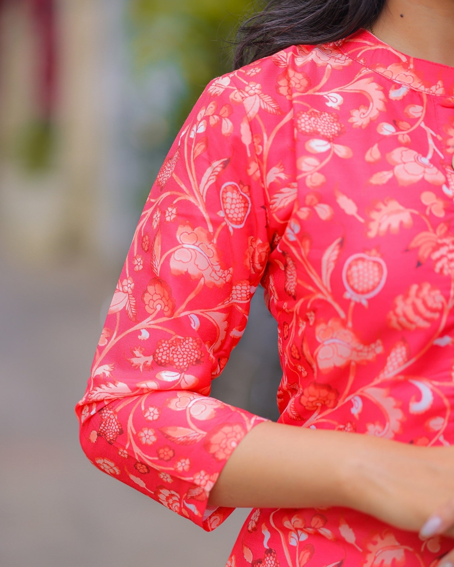 Red Muslin Kurti