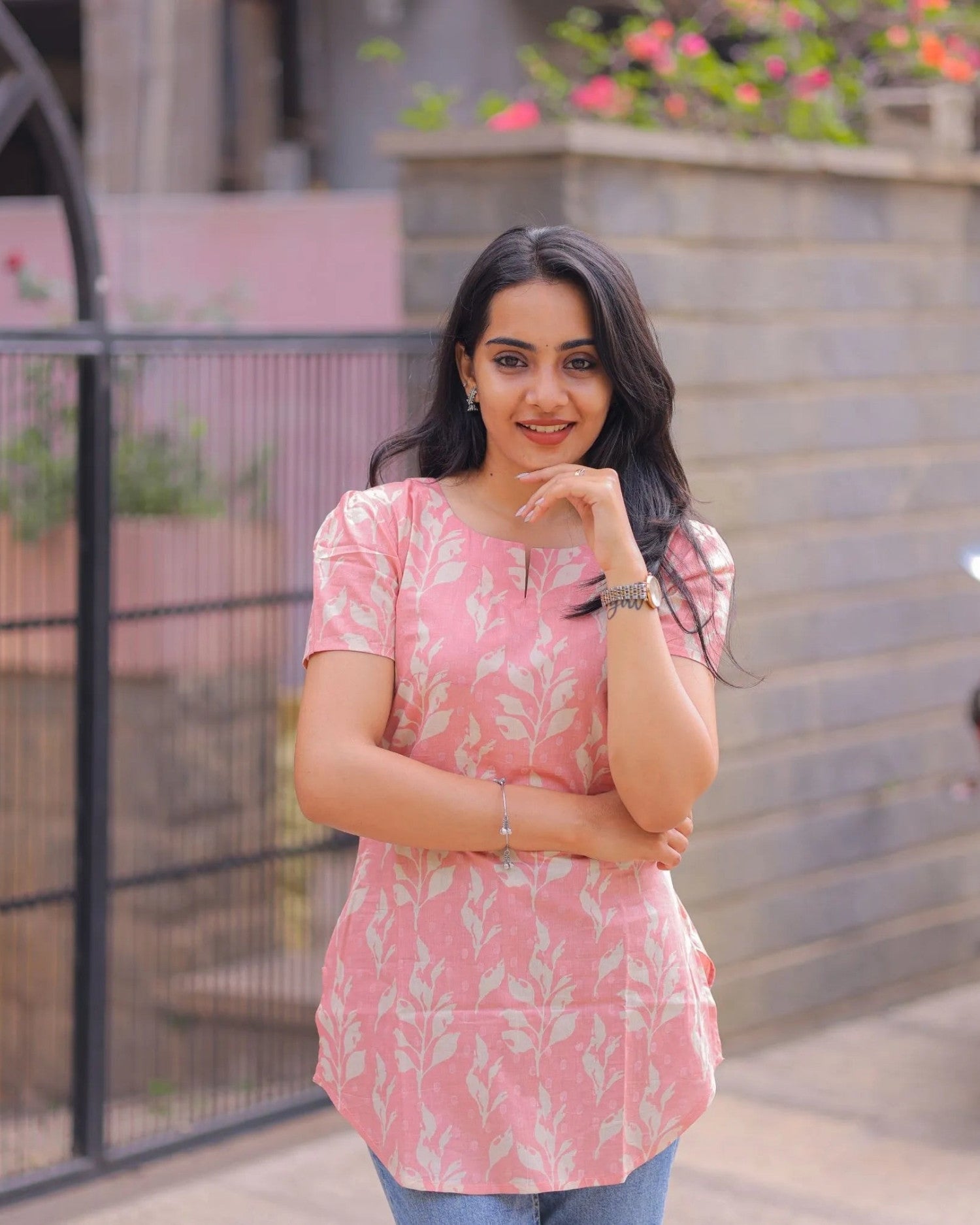 Baby Pink Cotton Short Top