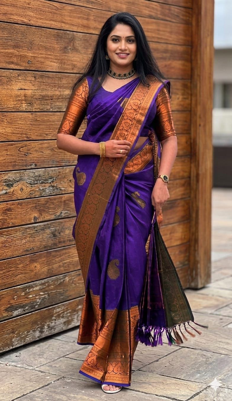 Soft Lichi Silk Banarasi Jacquard Saree_399SS