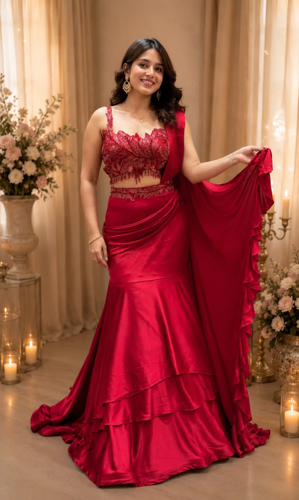 Trending Designer Lehenga Saree with Embroidered Blouse | Premium Crape Silk Party Wear Lehenga Saree_SS.1299(HV 9340)