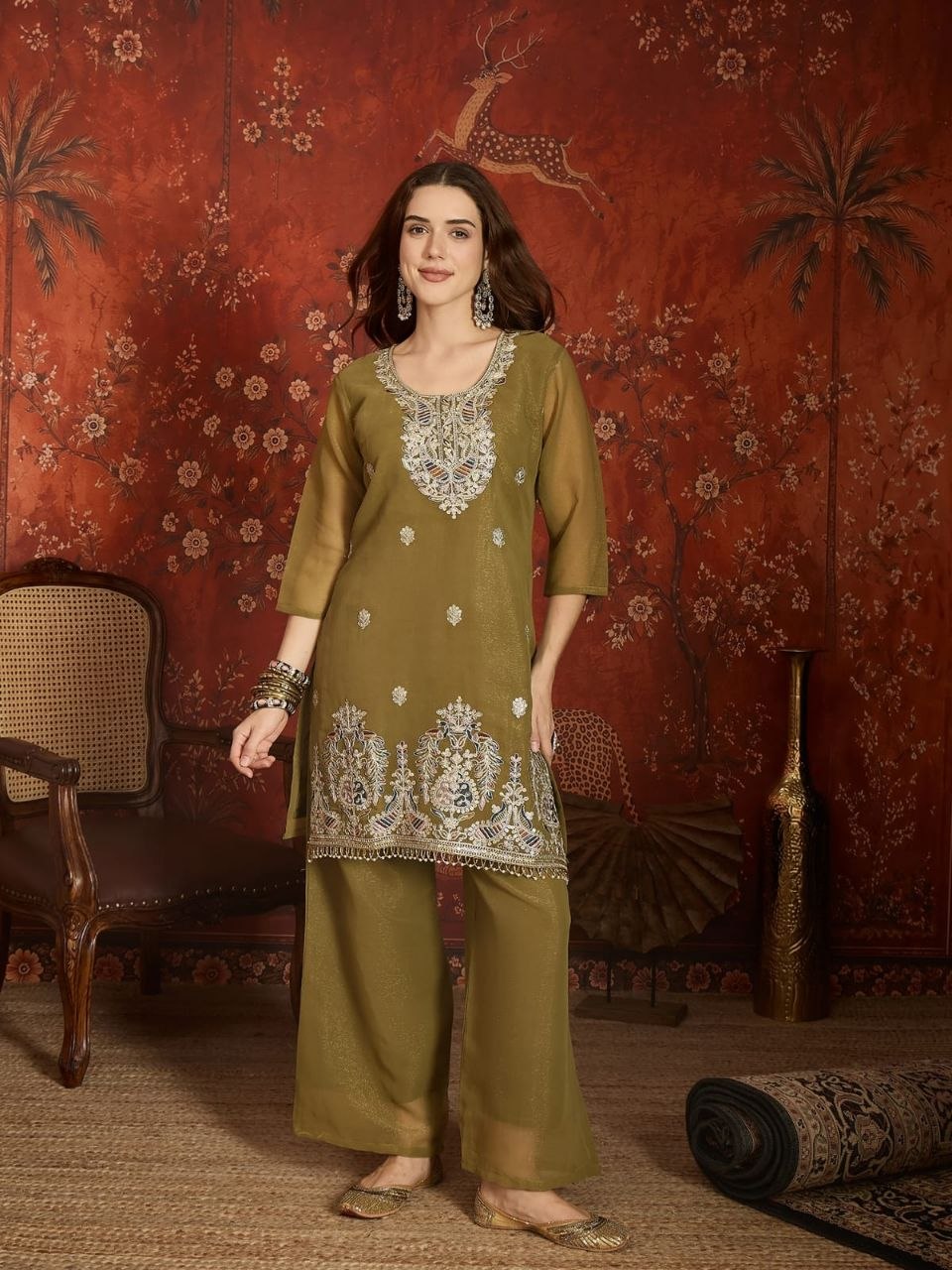 Premium Embroidered Sharara Set for Women with Designer Dupatta | Wedding & Festive Wear | TIGIQ