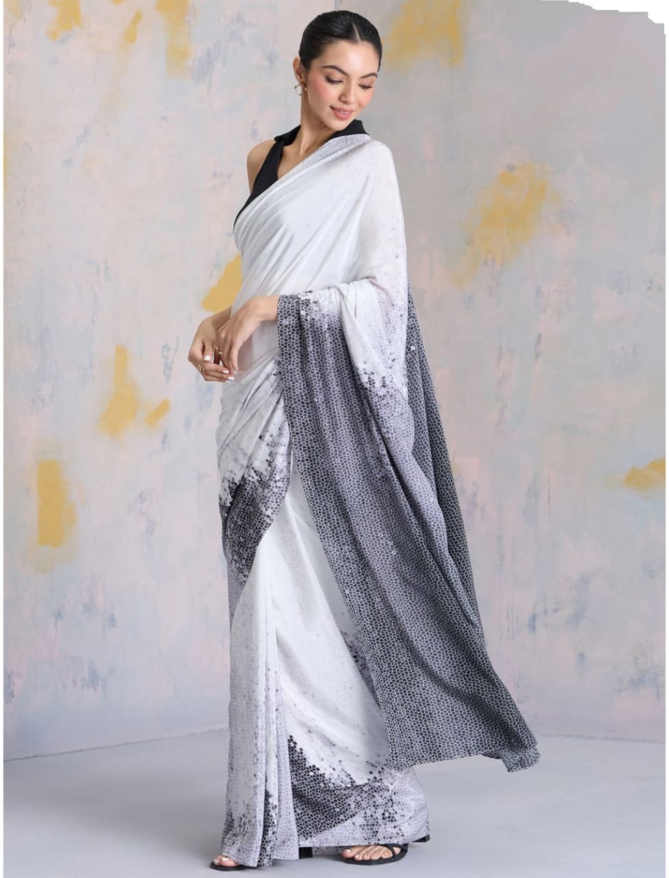 Original Japan Satin Digital Print Saree_650SS