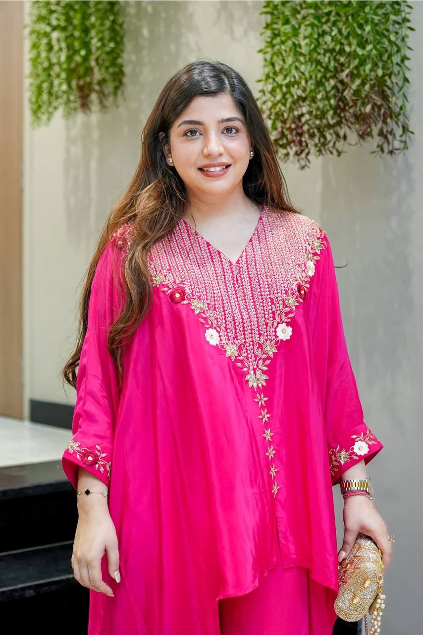 Designer Heavy Chinon Embroidered Kaftan Cord Set | Party & Festive Wear (2 Pc Set)