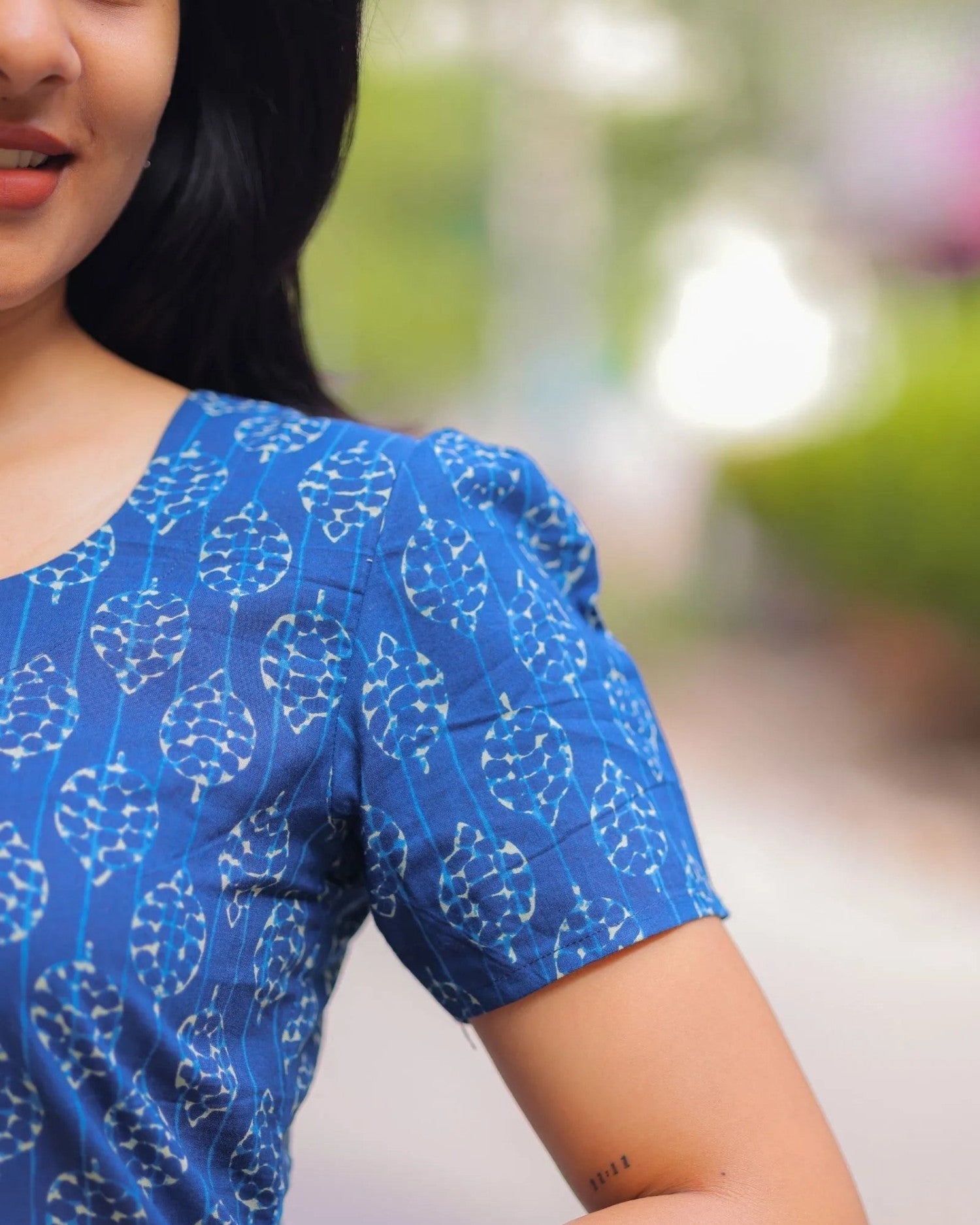Azure Blue Cotton Short Top